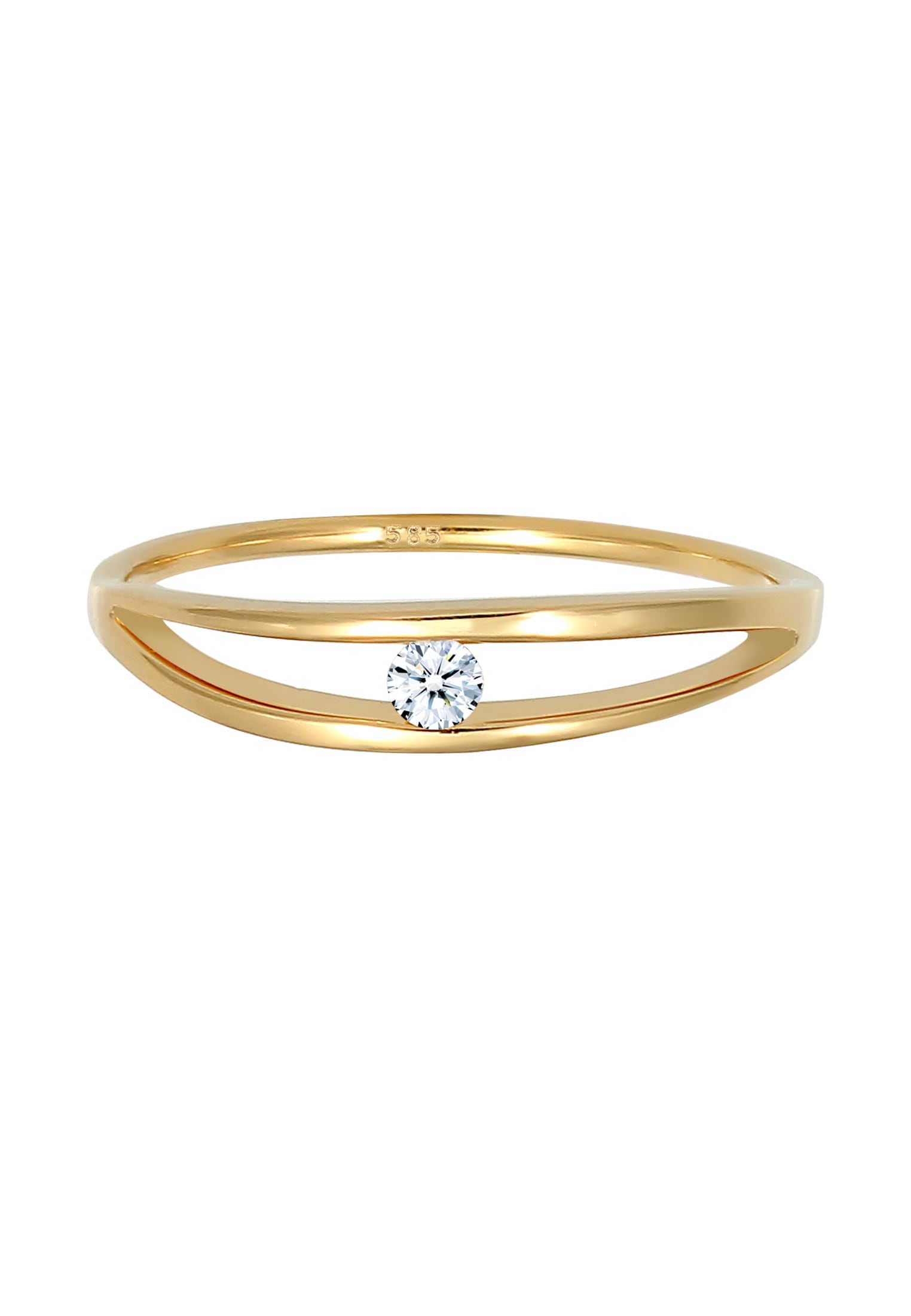 Elli DIAMONDS Verlobungsring »Ring Verlobung Wellen Diamant (0.06 ct.) 585 Gelbgold«