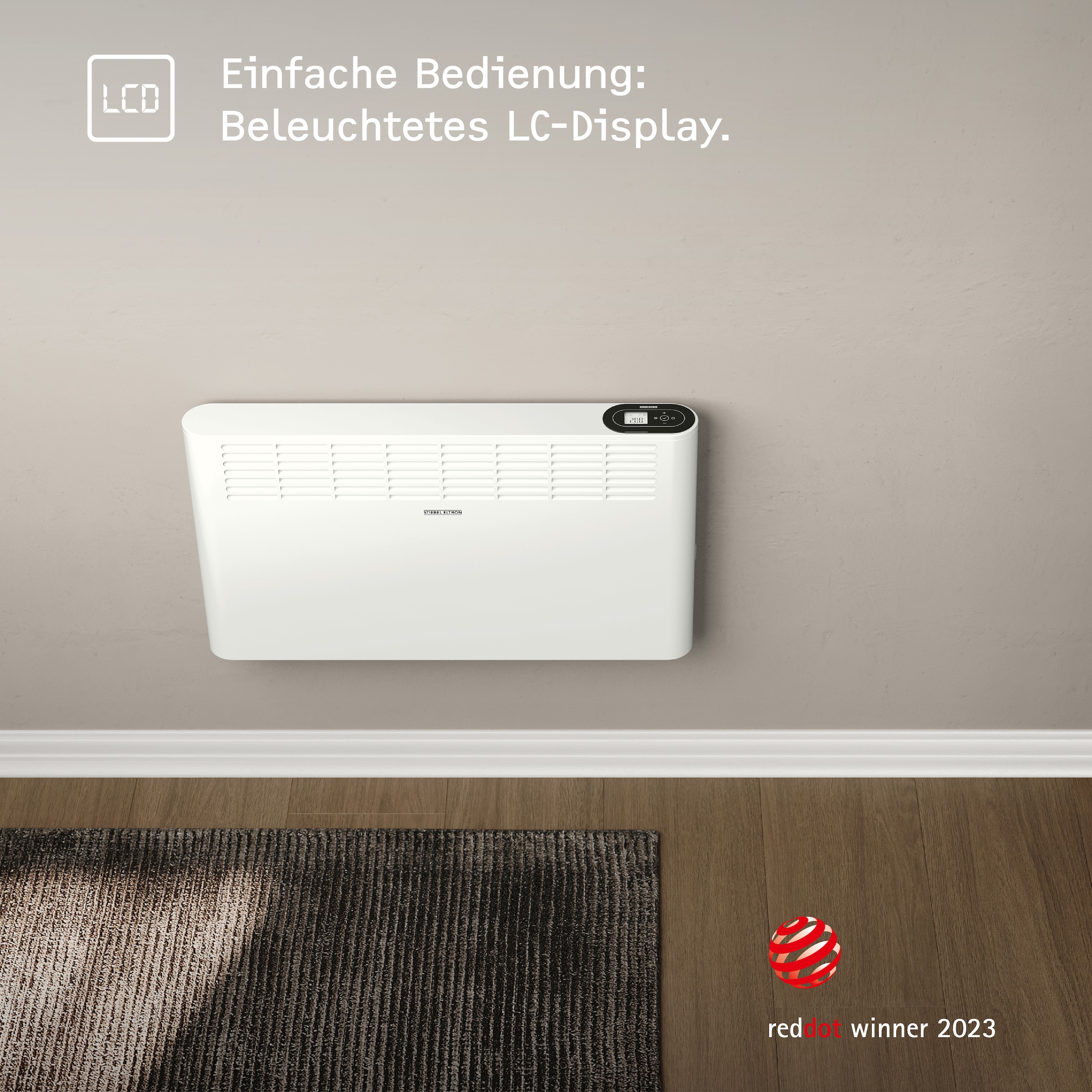 STIEBEL ELTRON Konvektor »»CNS 3000 Plus LCD«, Wandkonvektor, energiesparend, 3,0 kW«, für ca. 35 m², LCD-Display, Wochenzeitschaltuhr/-timer, LC-Display