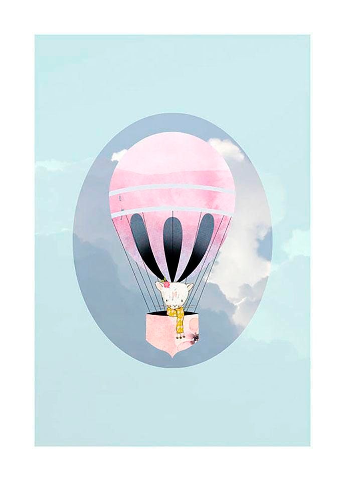 Poster online »Happy Balloon Jahren Schlafzimmer, kaufen Garantie Green«, | XXL Komar mit 3 Kinderzimmer, Wohnzimmer Figuren,