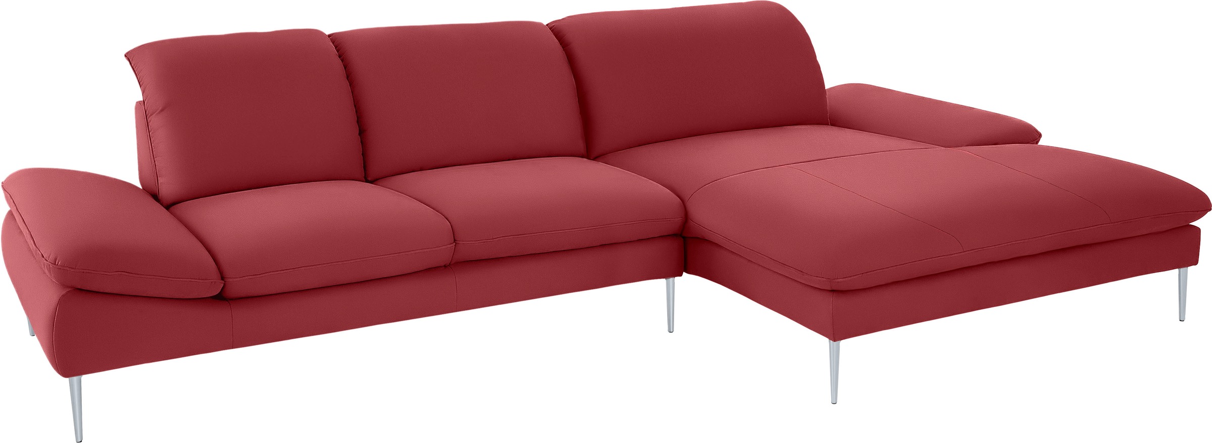 W.SCHILLIG Ecksofa »enjoy&MORE, Designsofa, bequem, zeitlos und elegant, L-Form«, mit Sitztiefenverstellung, Füße silber matt, Breite 340 cm