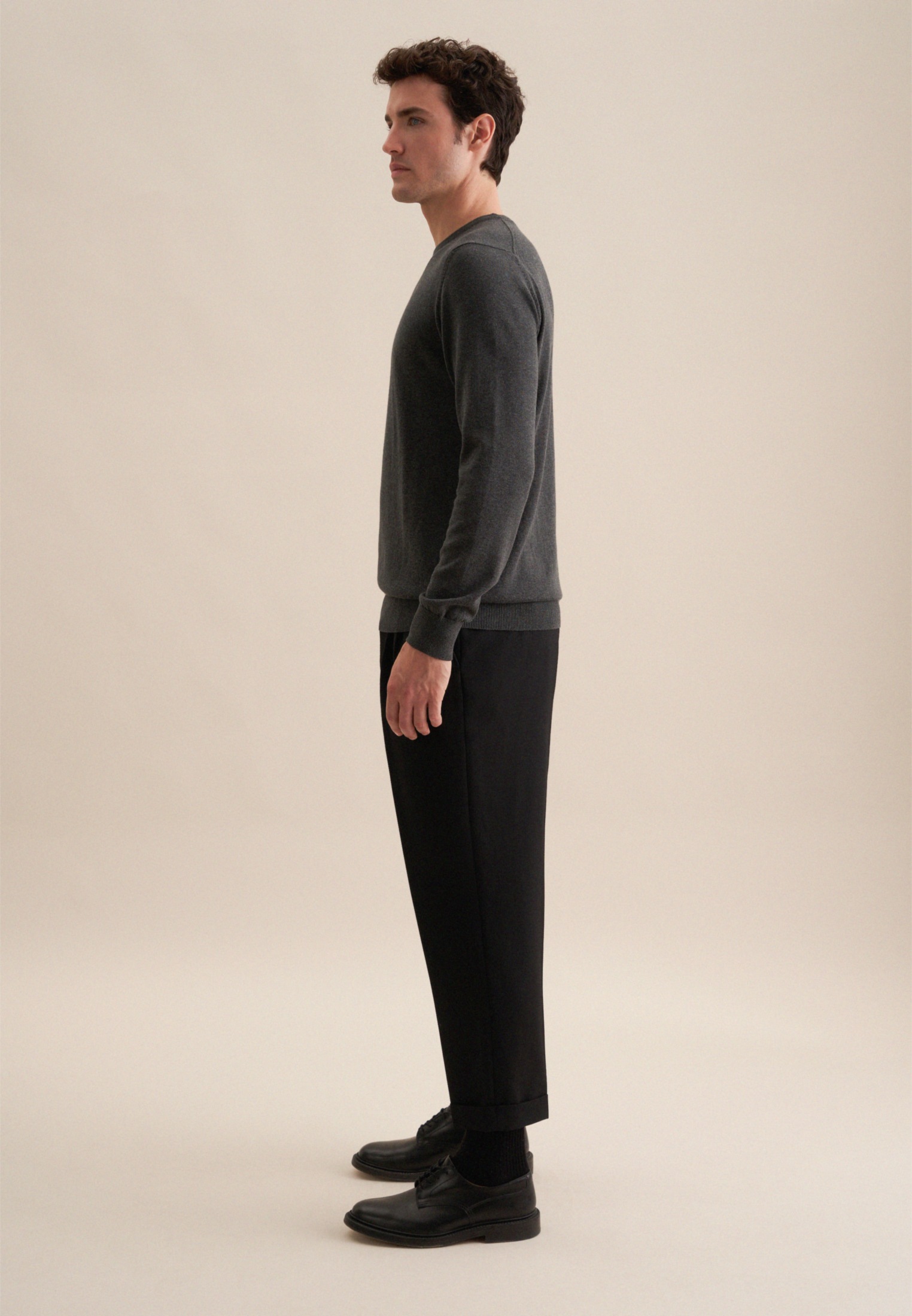seidensticker Strickpullover »Schwarze Rose« 1/1 Rundhals Uni
