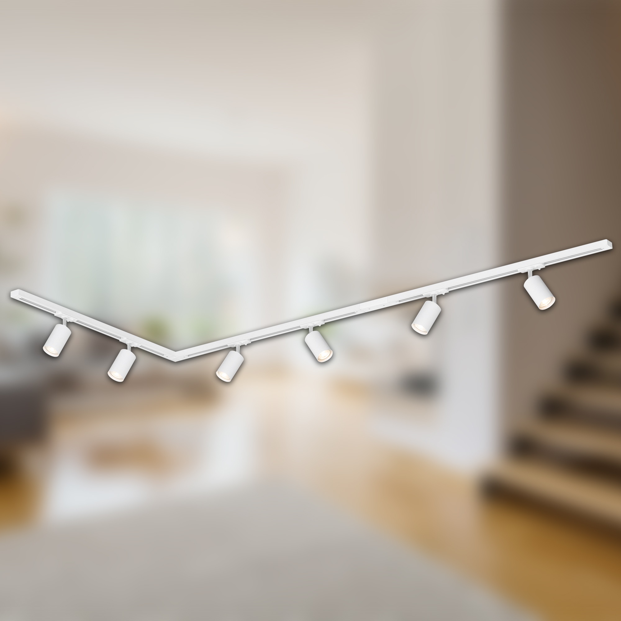 Briloner Leuchten Schienensystem-Sets »RAIL« GU10 3 Stk. Schienensystem Rail 2,25 m Weiß max. 9W Decke Wohnzimmer Büro Küche