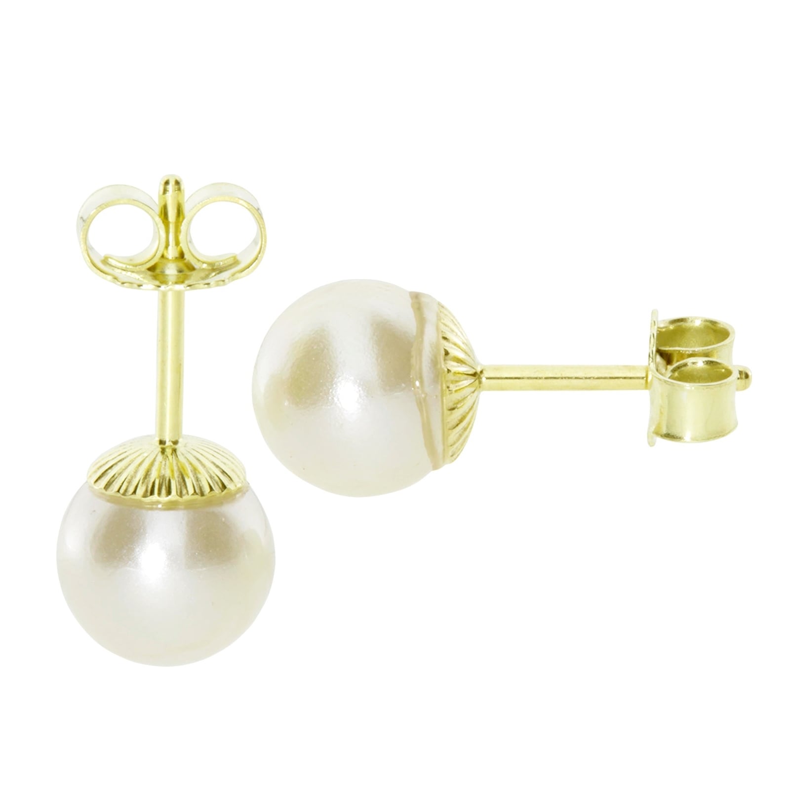 OSTSEE-SCHMUCK Paar Ohrstecker »- Klassisch 8 mm - Gold 333/000 - Wachsperle«