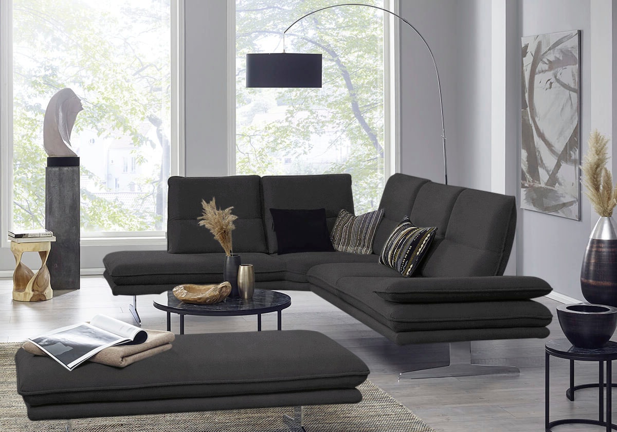W.SCHILLIG Ecksofa »broadway, Designsofa, mit tollem Sitzkomfort, L-Form«, Sitztiefenverstellung, Kopfteil- & Seitenteilverstellung, Breite 284cm