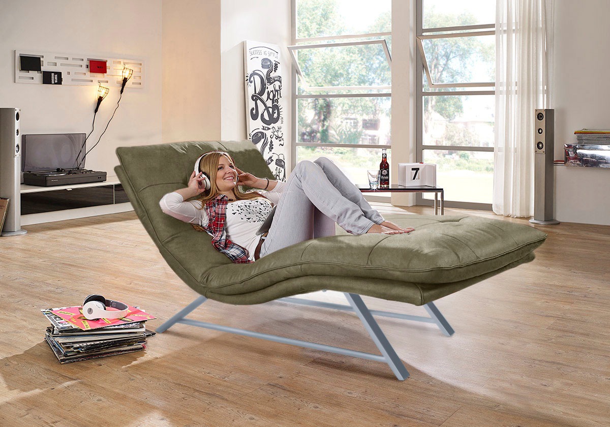 W.SCHILLIG Relaxliege »daily dreams«, in Waffelkissen-Optik, wahlweise mit Motor, Kufengestell, in 2 Breiten