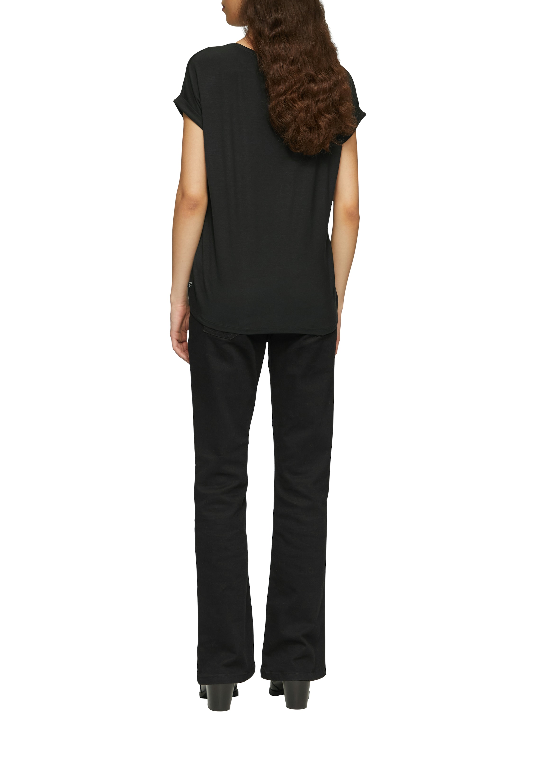 QS Kurzarmshirt mit Ärmelaufschlag