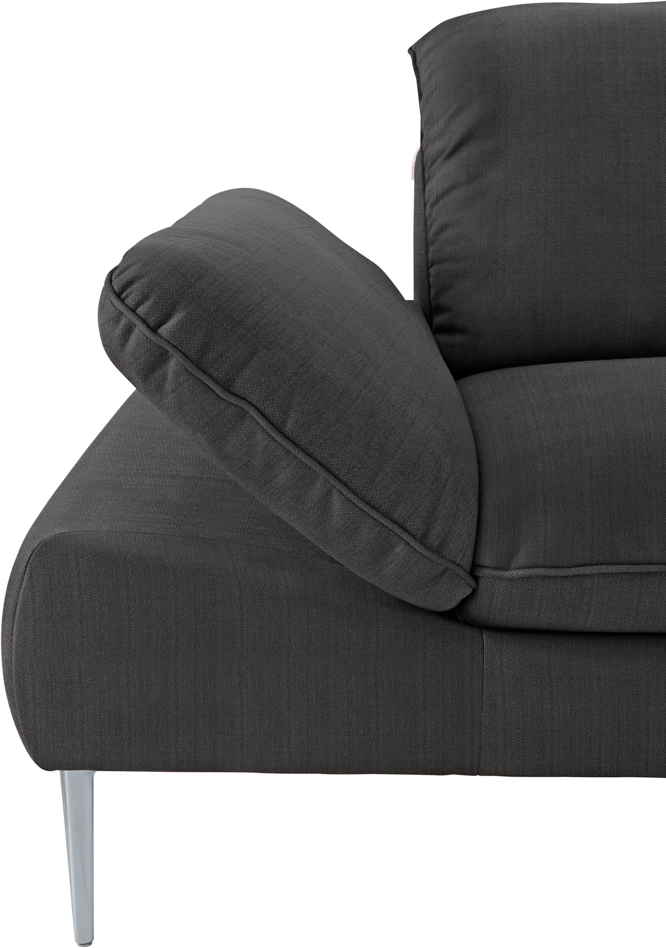 W.SCHILLIG Ecksofa »enjoy&MORE, Designsofa, bequem, zeitlos und elegant, L-Form«, mit Sitztiefenverstellung, Füße silber matt, Breite 340 cm