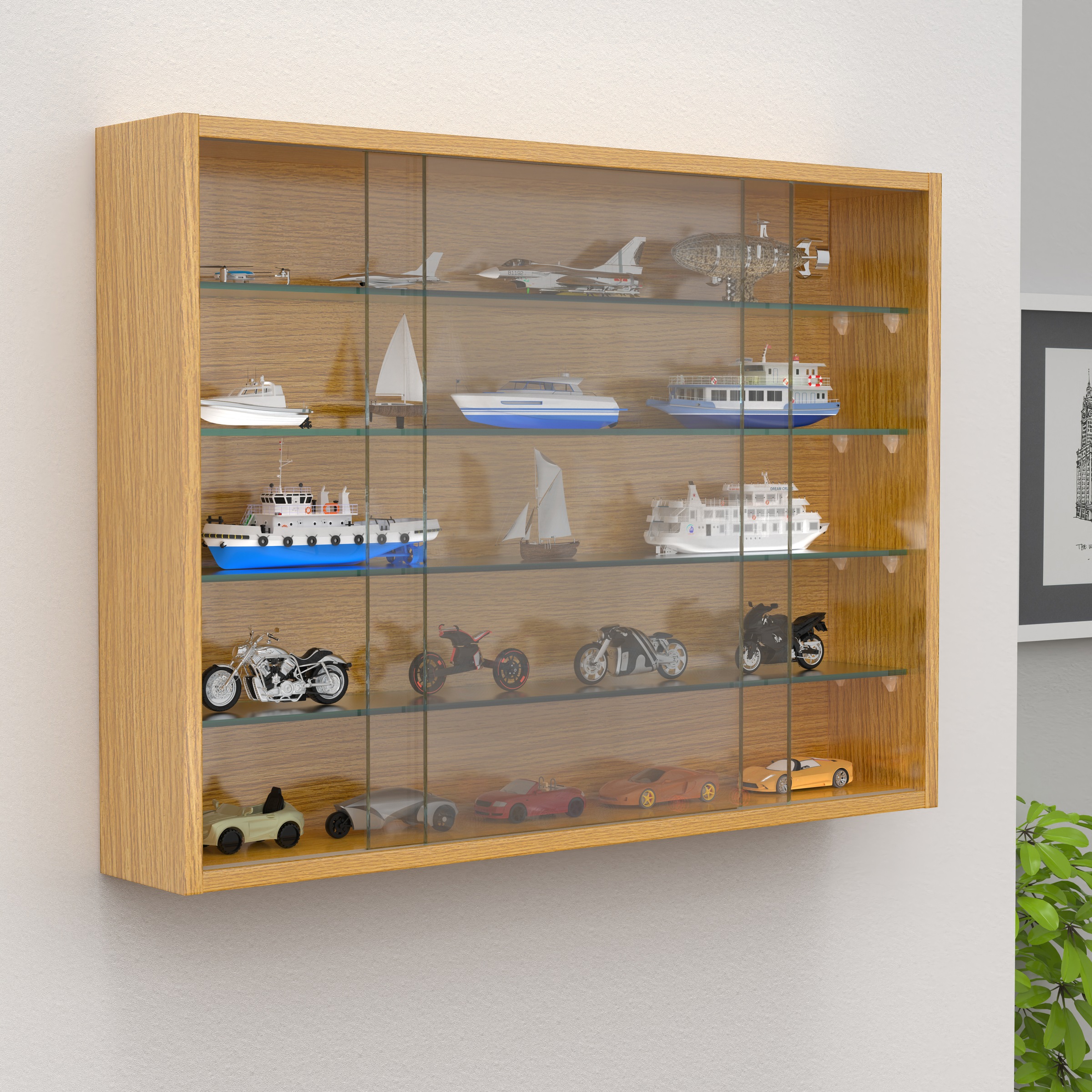 VCM Wandregal »Hängevitrine Wandvitrine Sammel Deko Drivalo L« 1 Stk. tlg.