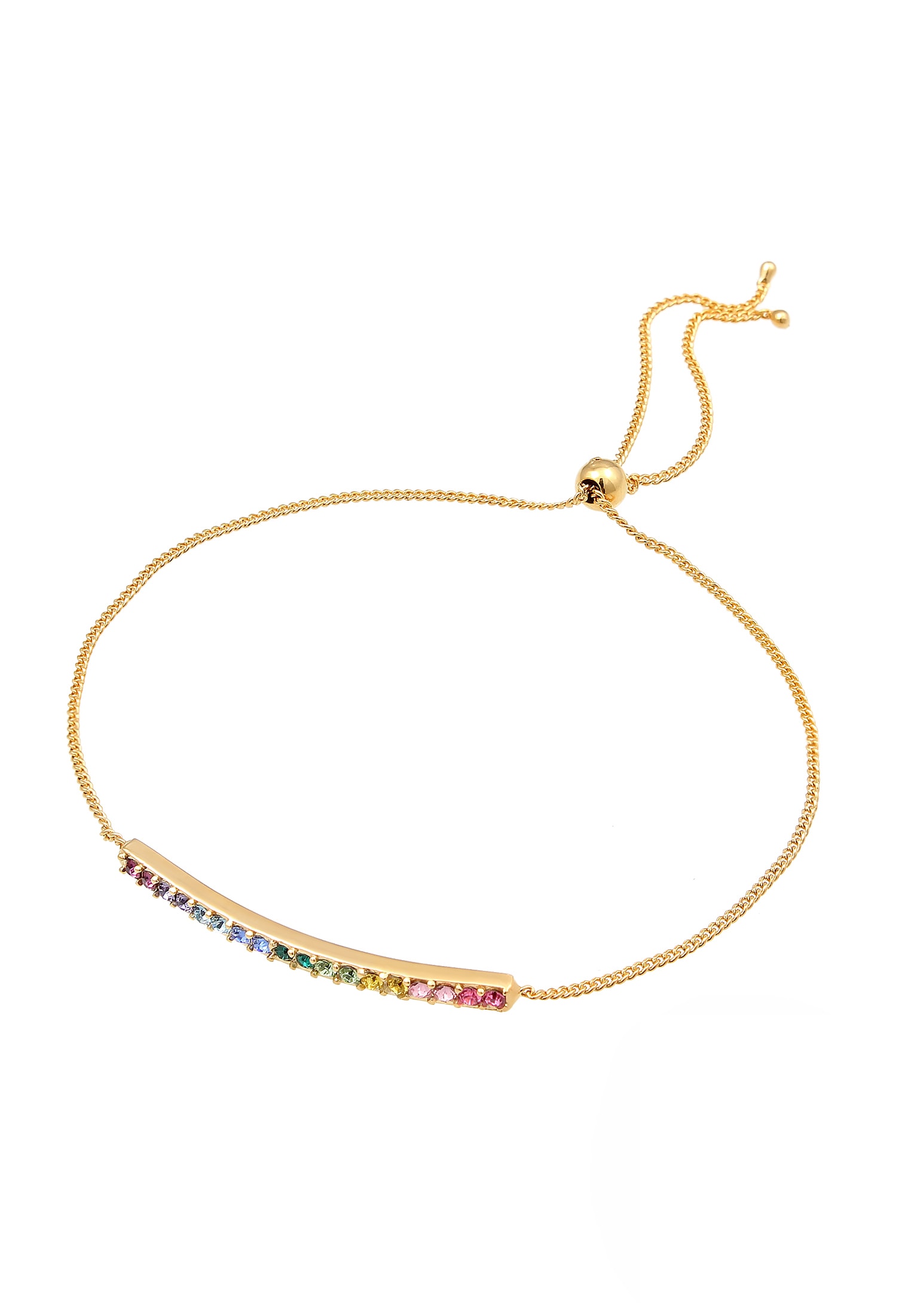 Elli Armkette »Armband Kristalle Bunt verstellbar 925 Silber«