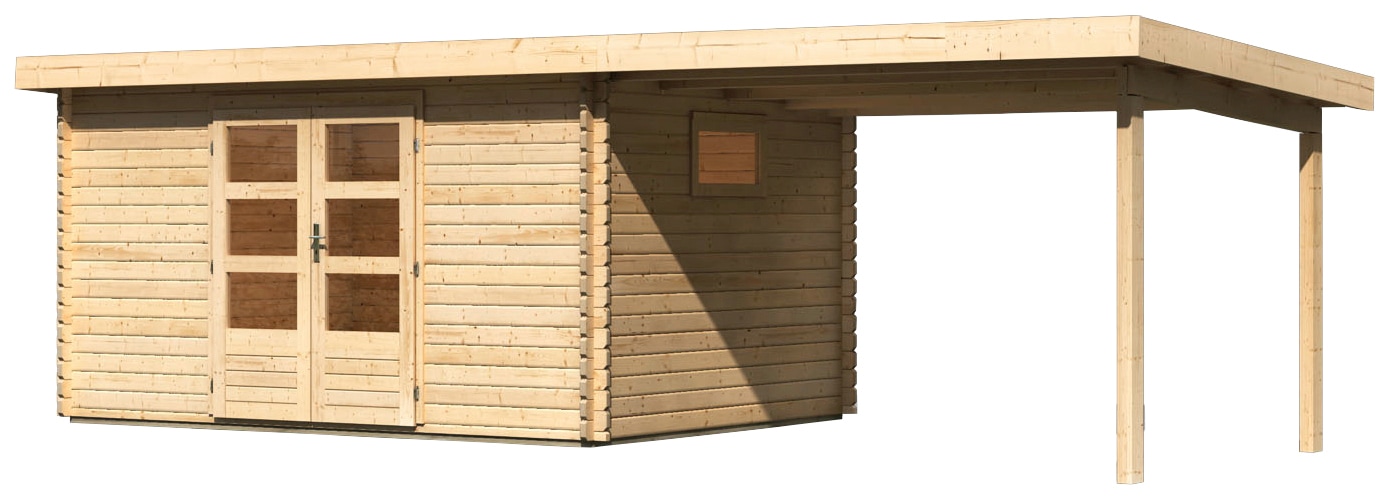 Karibu Gartenhaus »Trittau 5« mit Anbaudach und Fenster