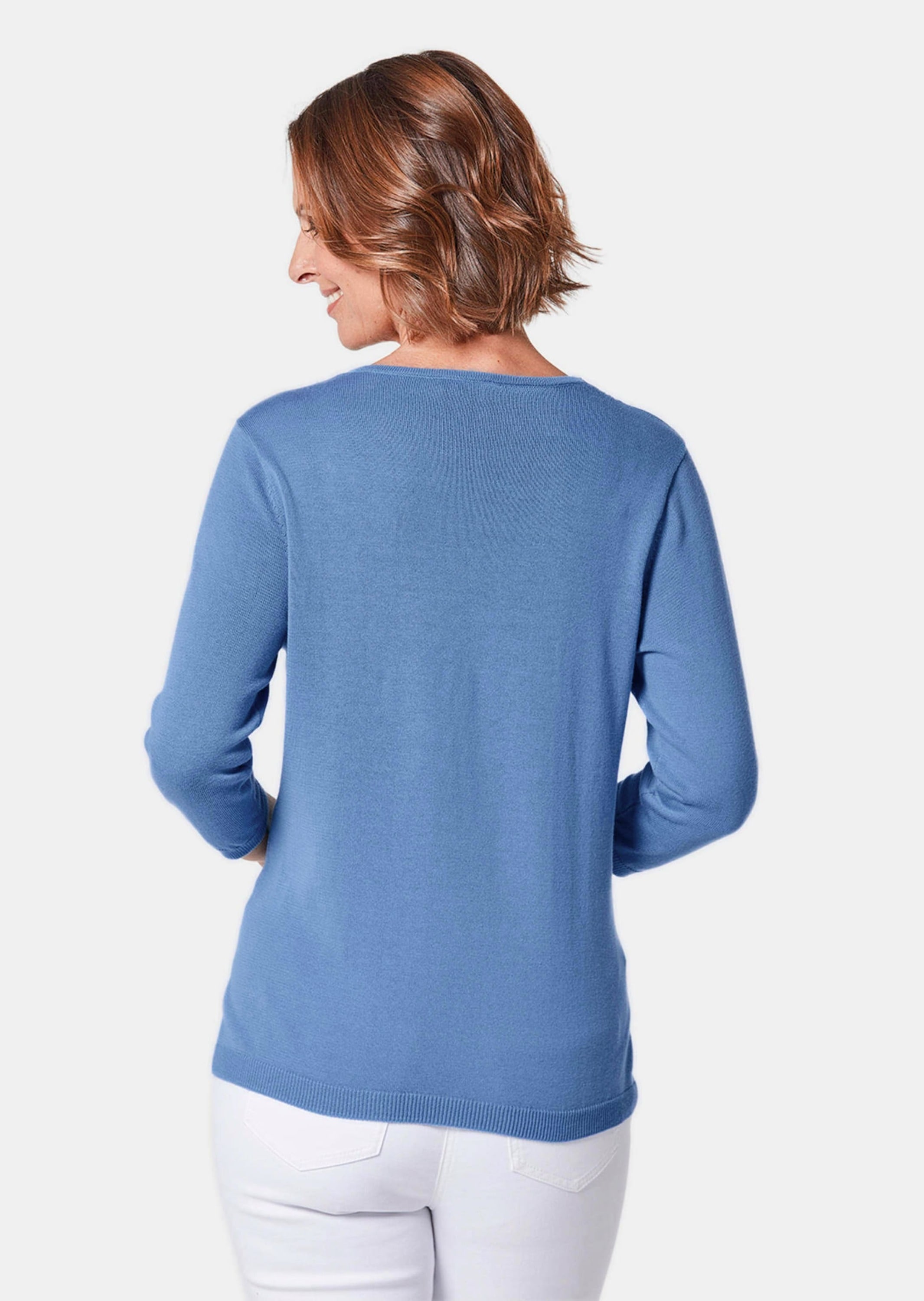 GOLDNER Rundhalspullover »Unkomplizierter Pullover mit V-Ausschnitt«