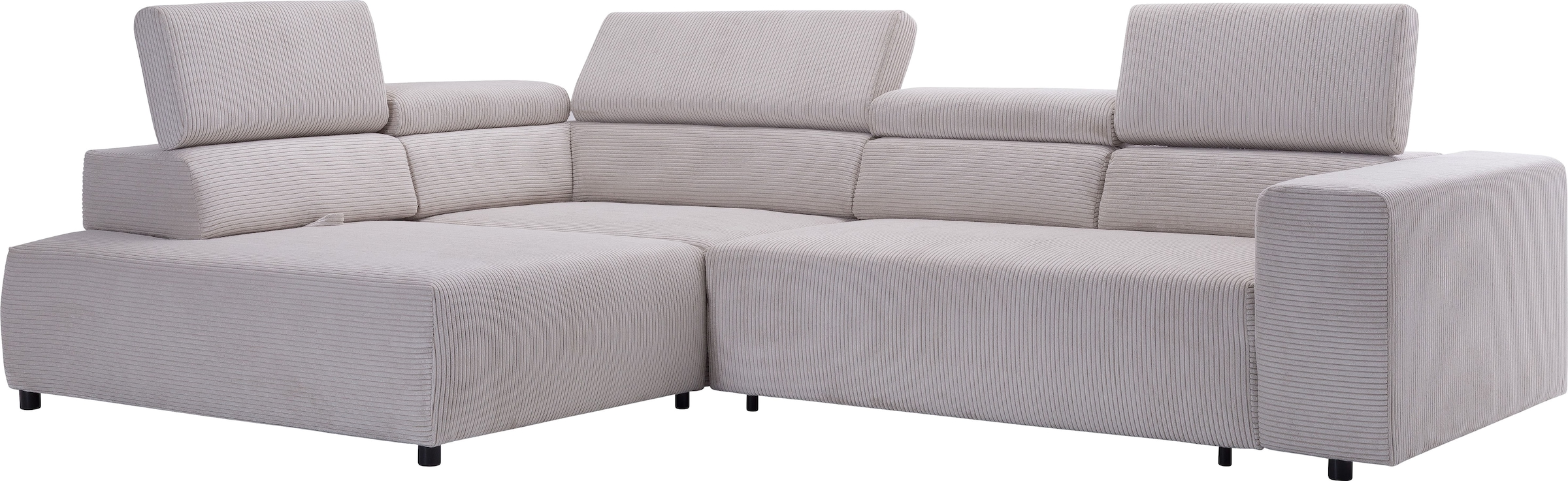 exxpo - sofa fashion Ecksofa »VITTORIO mit Komfortfunktionen, bequem und modern, Cord, L-Form« inkl. Kopfteil- und Sitztiefenverstellung, wahlweise mit Bettfunktion