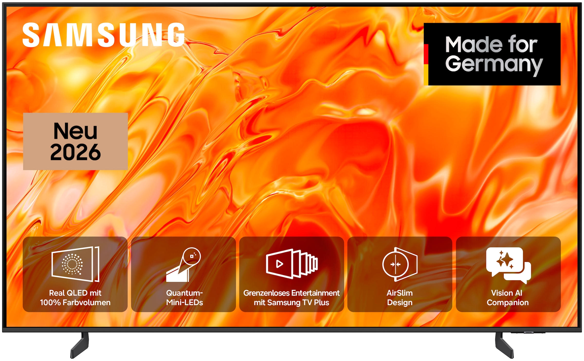 Samsung QLED-Fernseher »GQ75QN70HAU« 189 cm/75 ″ Smart-TV Real QLED, Quantum-Mini-LEDs, Gaming Hub mit 144 Hz, Adaptive Sound+
