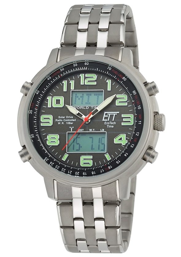 Funkchronograph »EGS-11302-22M«, Armbanduhr, Herrenuhr, Stoppfunktion, Datum, Solar