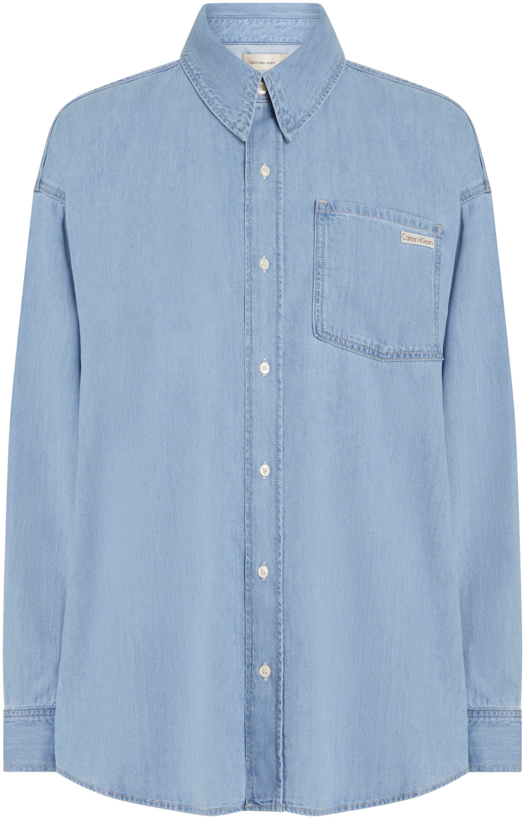 Calvin Klein Jeans Jeansbluse »OVERSIZED LS DENIM SHIRT«, mit Logostickerei