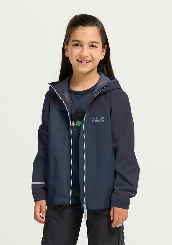 Jack Wolfskin Regenjacke »ADVENTURETRIBE 2L JKT K« Wasserdicht, atmungsaktiv, Übergangsjacke