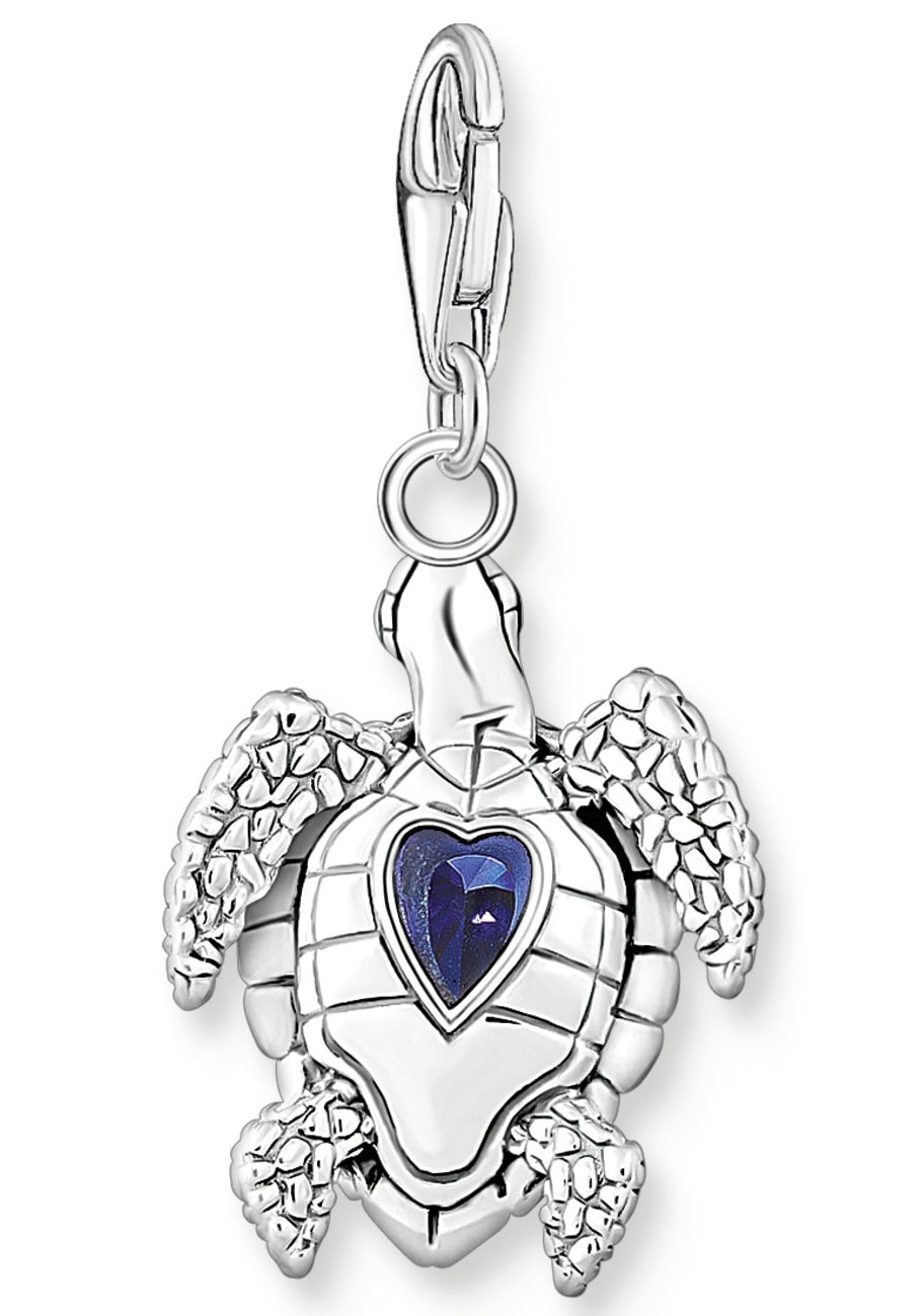 THOMAS SABO Charm-Einhänger »Schildkröte mit blauen Steinen, 1897-667-1«, mit Glas-Keramik Stein