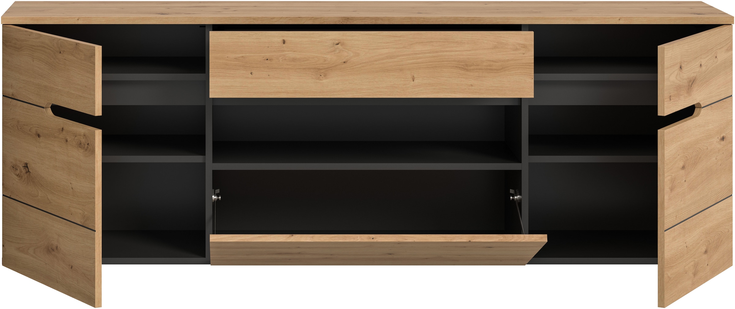 Home affaire Garderobenschrank »REHAT, TOPSELLER!, Breite 176 cm, hängende Montage, viel Stauraum« Platz für ca. 20 Paar Schuhe,  Garderobe, Flurschrank, Dielenschrank, Kleiderschrank, Garderobenmöbel