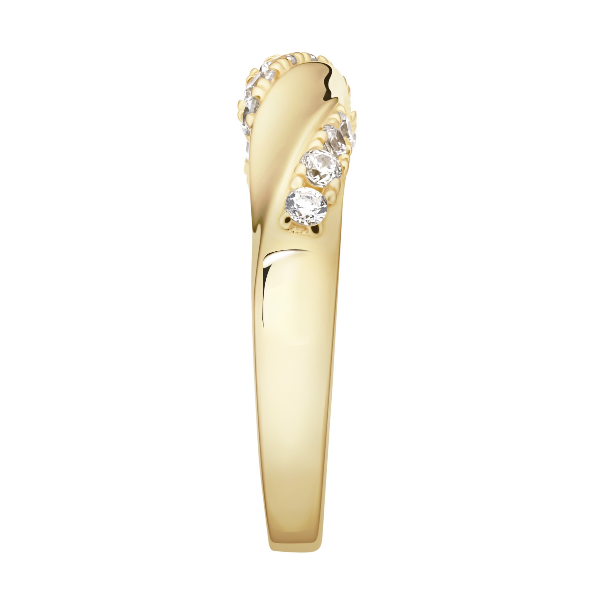 GIORGIO MARTELLO MILANO Silberring »Ring mit weißen Zirkonia, vergoldet, Silber 925«