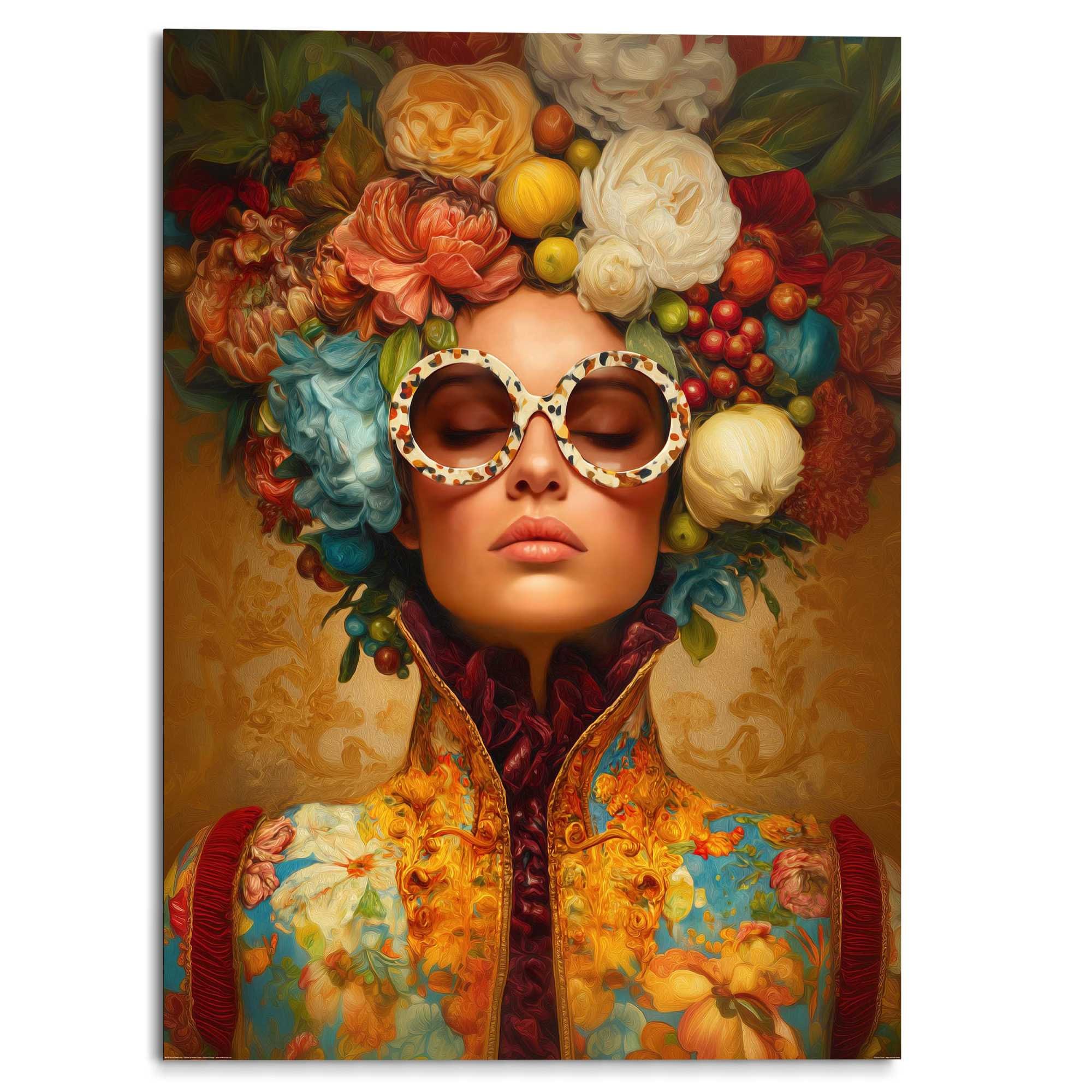 Reinders! XXL-Wandbild »Blumenkranz« Menschen 1 Stk. tlg. Wohnzimmer - Gelb - MDF - Frauen - 100x140 cm