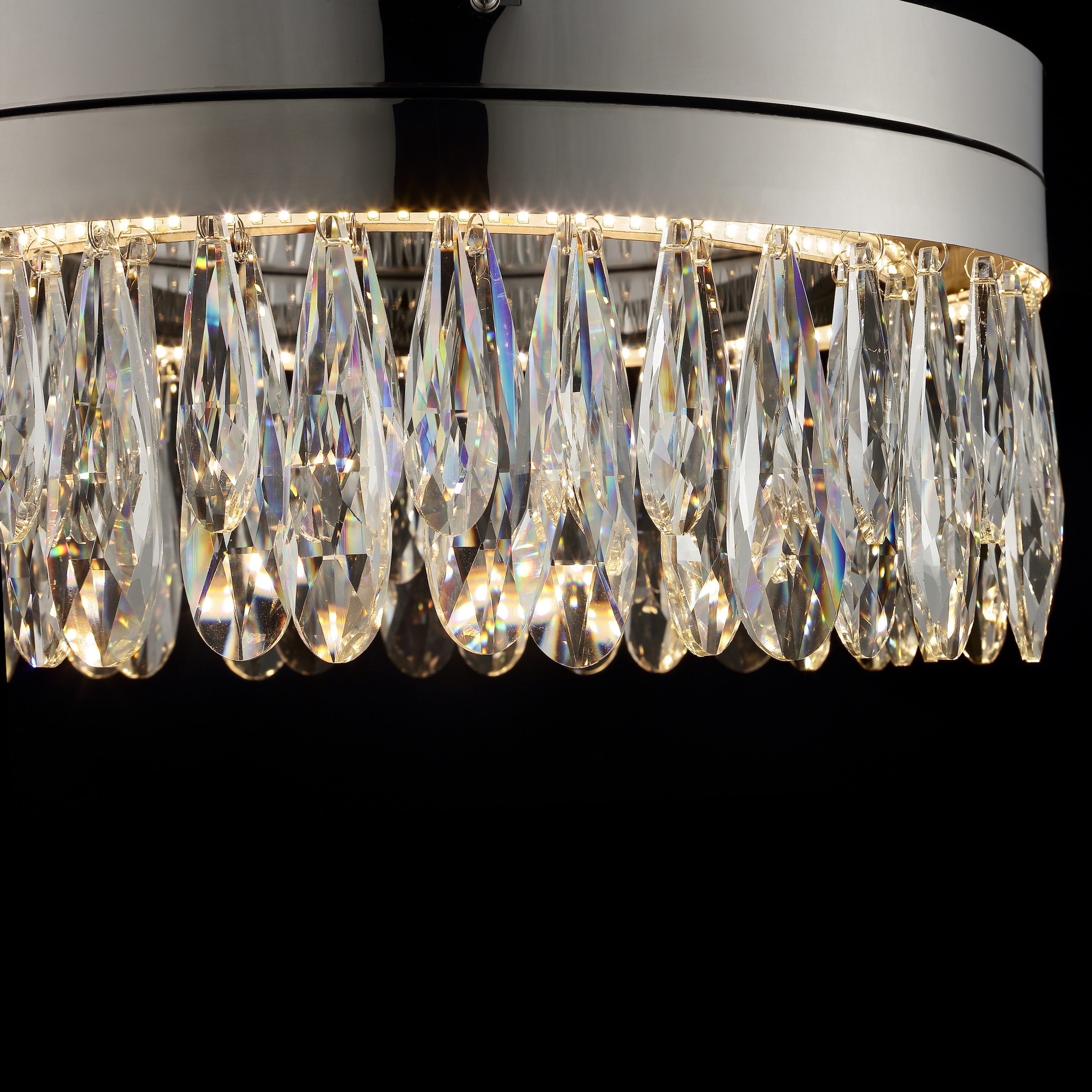lumiCouture LED Deckenleuchte »Celestia« LED-Modul 1 Stk. Warmweiß Ø 40 cm, 3300 lm, 2700 K, K9- Kristalle, Memoryfunktion