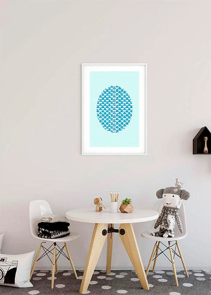 Komar Bild »Shelly Patterns Aqua« Formen | Kunst 1 Stk. tlg. Wandbild zur Dekoration - ohne Rahmen