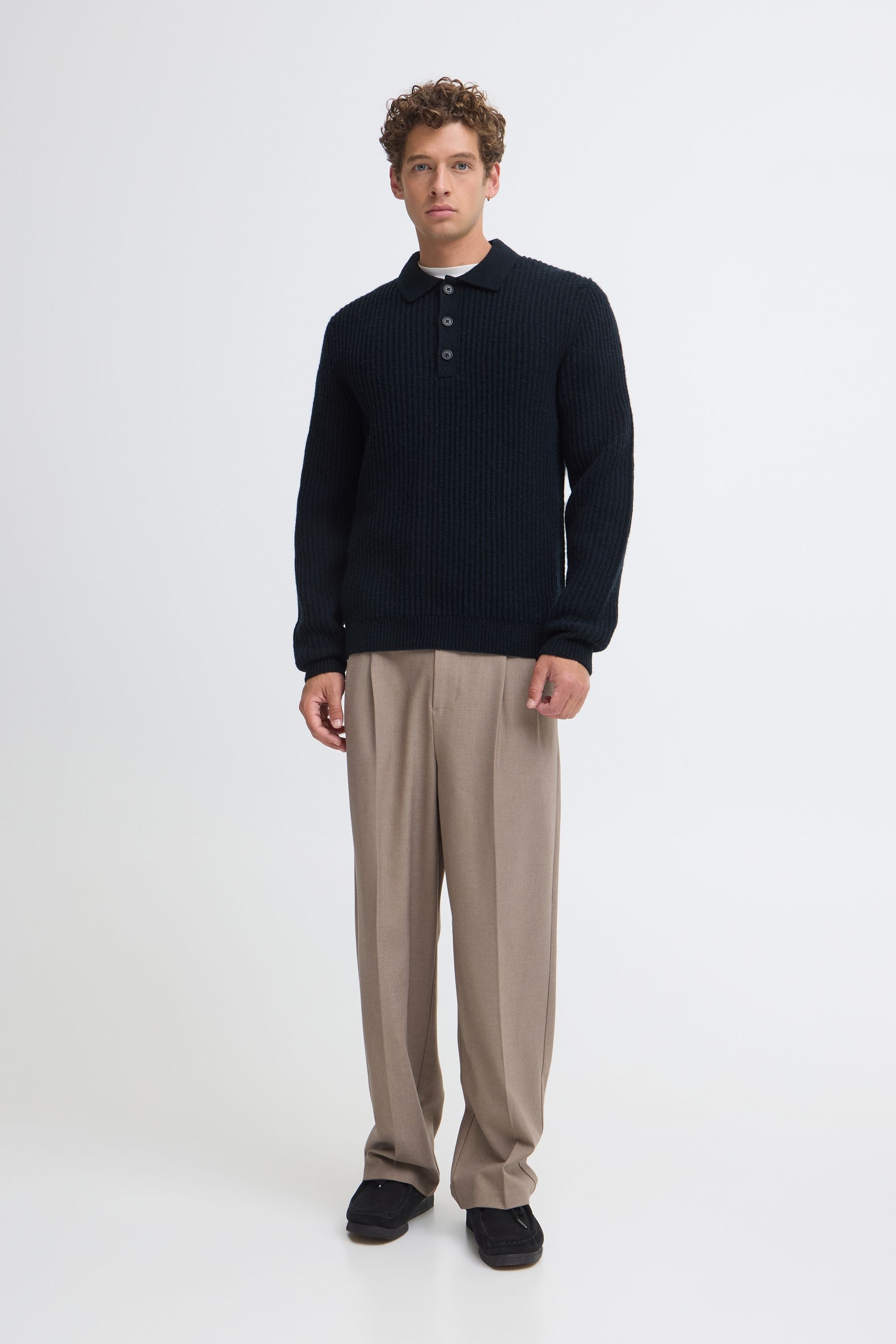 Casual Friday Strickfleece-Pullover »Strickpullover CFAlbret Polo Knit«