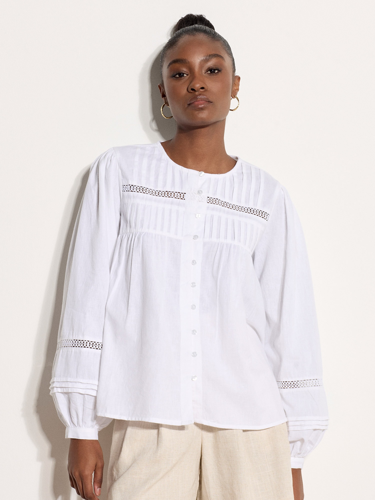 Apricot Spitzenbluse »Boho-Bluse« Häkelverzierungen