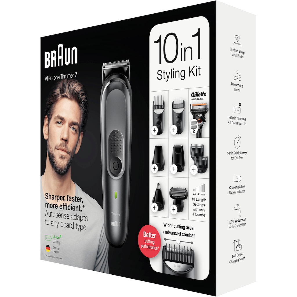 Braun Haarschneider »Multi-Grooming-Kit 7 MGK7321«, 8 Aufsätze