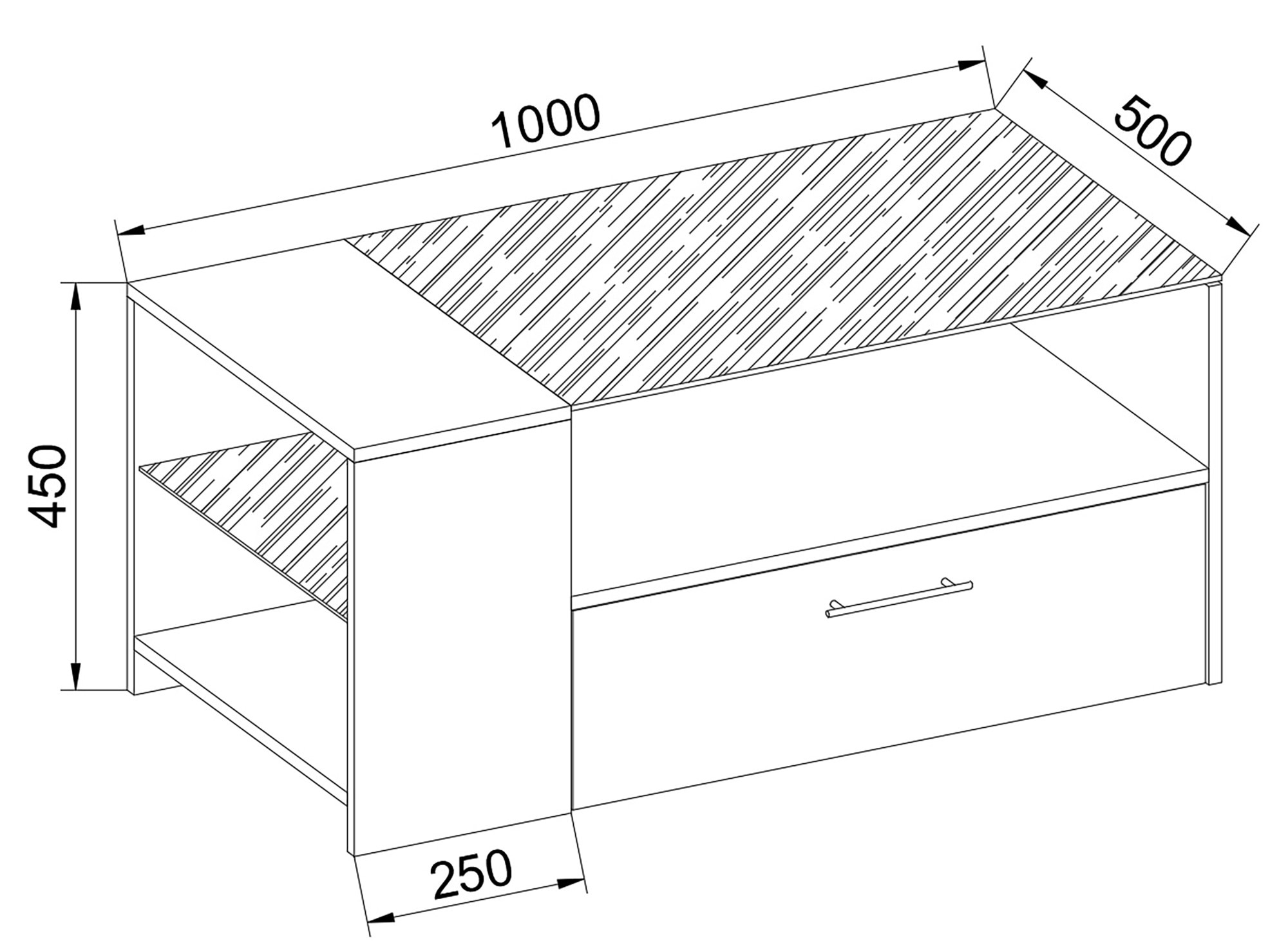 VCM Beistelltisch »Holz Sofatisch Couchtisch Schublade Glas Tindala«