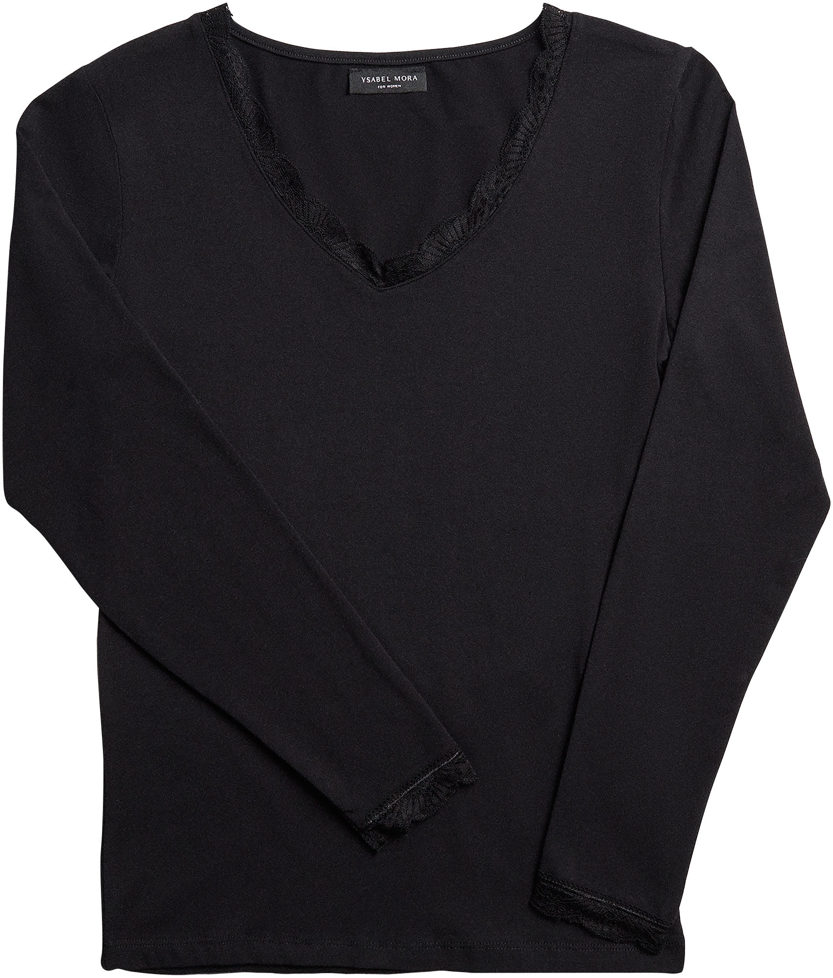 YSABEL MORA Langarmshirt »BASIC COLLECTION COTTON WITH LACE«, (3er Pack), das perfekte Basic-Longsleeve für jeden Tag