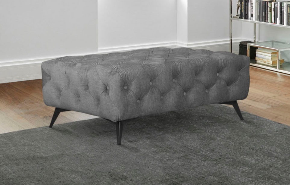 Leonique Polsterhocker »Glynis«, aufwändige Knopfheftung, moderne Chesterfield Optik, Fußfarbe wählbar