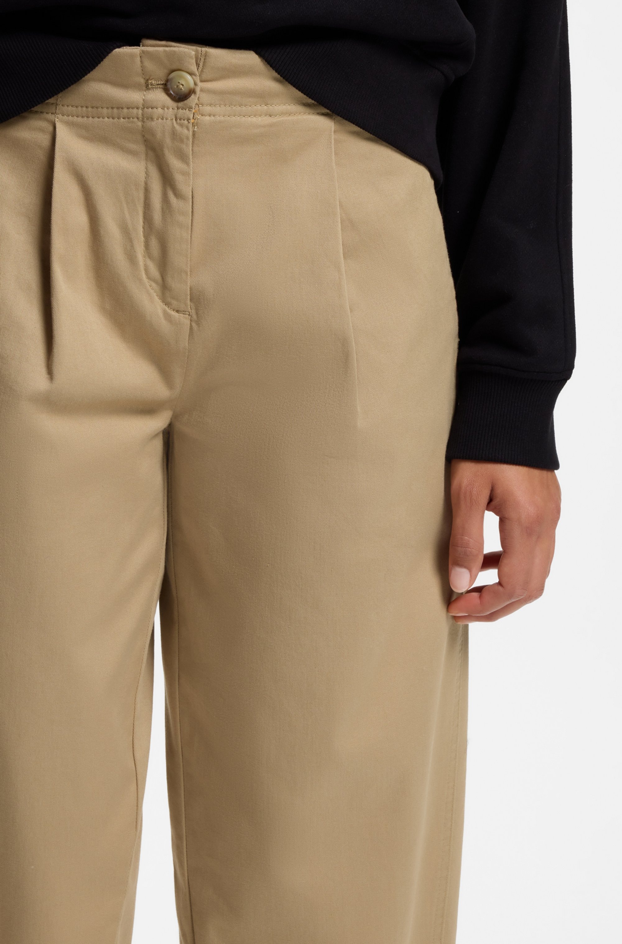 BOSS ORANGE Chinohose »Taquina Premium Damenmode«  in lockerer Passform, Barrel Fit
