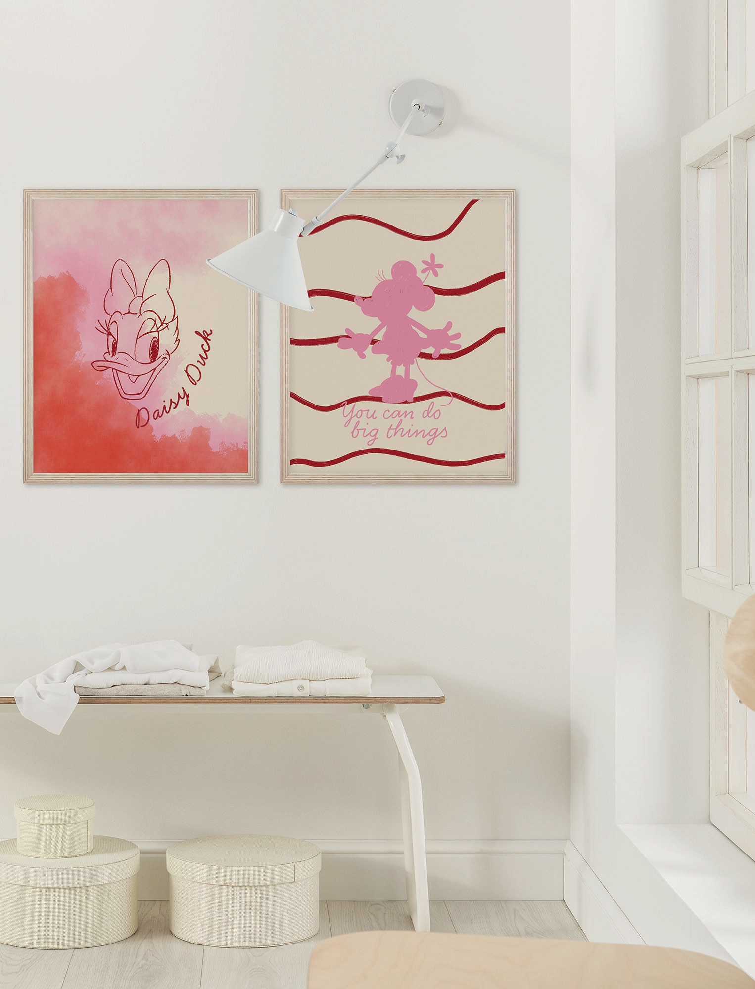 Komar Wandbild »Disney Daisy Duck Watercolours«, Disney, (Set, 1 St.), 40 x 50 cm (Breite x Höhe) - Kinderzimmer, Dekoration