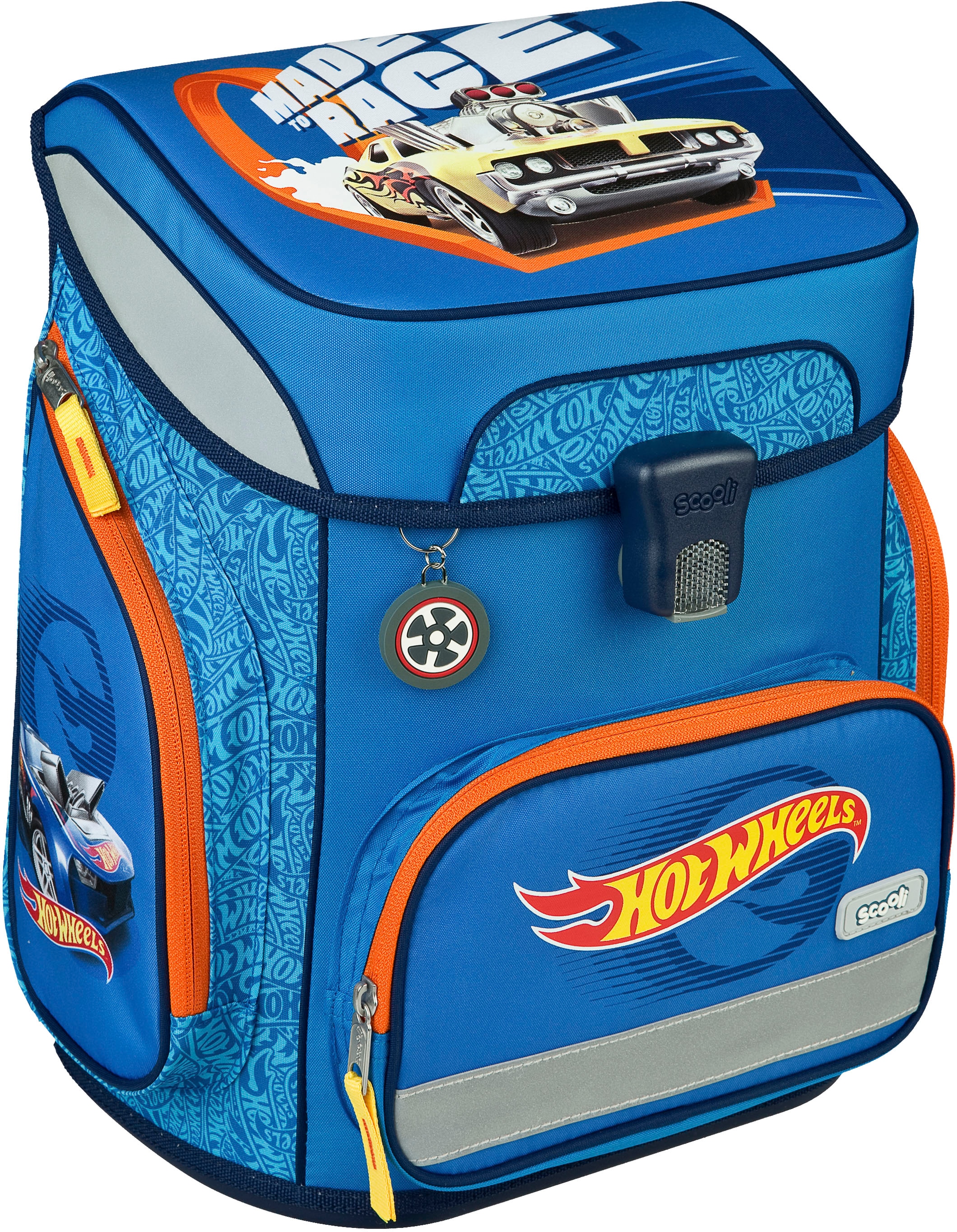 Scooli Schulranzen »EasyFit, Hot Wheels«, Reflektoren