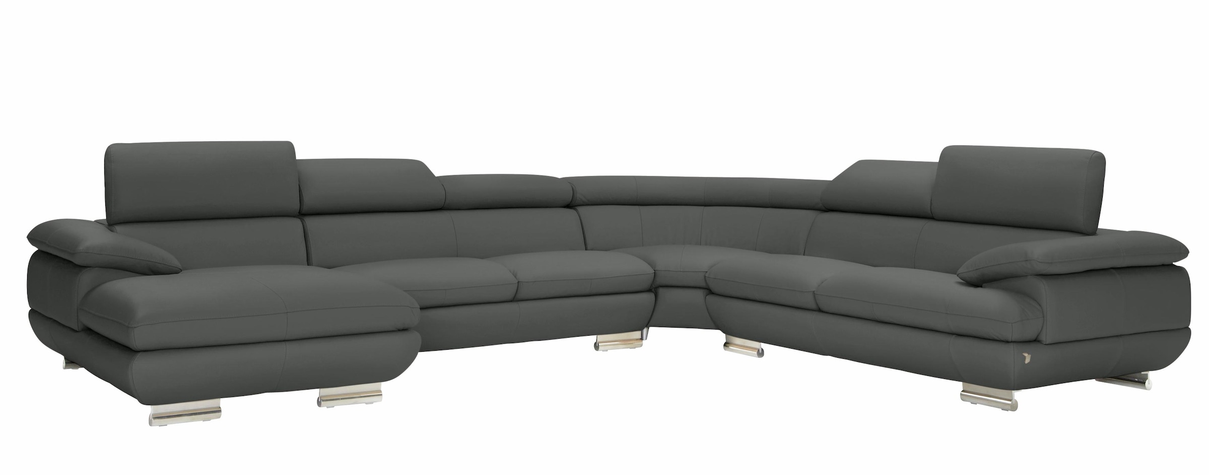 CALIA ITALIA Wohnlandschaft »Magic, italienisches Sofa zum Träumen, erstklassiger Sitzkomfort«, verstellbaren Kopfstützen zum Relaxen, in 2 Lederqualitäten, U-Form