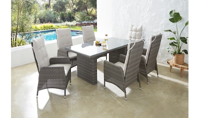 Garten-Essgruppe »Casablanca«, (Set, 7 tlg., 6x Sessel, 1x Tisch 180x90x74 cm,...