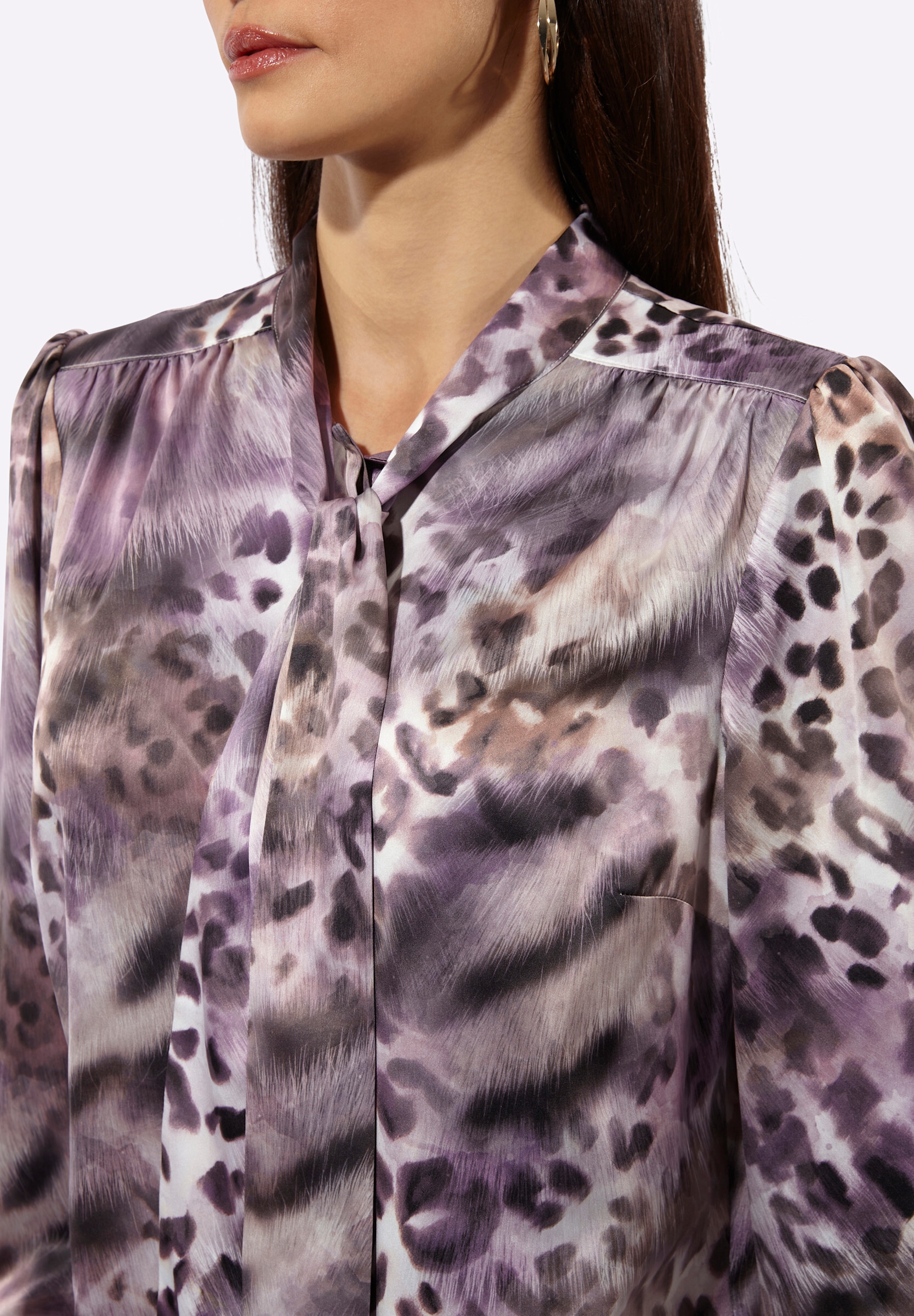creation L Klassische Bluse »Satin-Bluse Schluppenbluse mit verdeckter Knopfleiste«