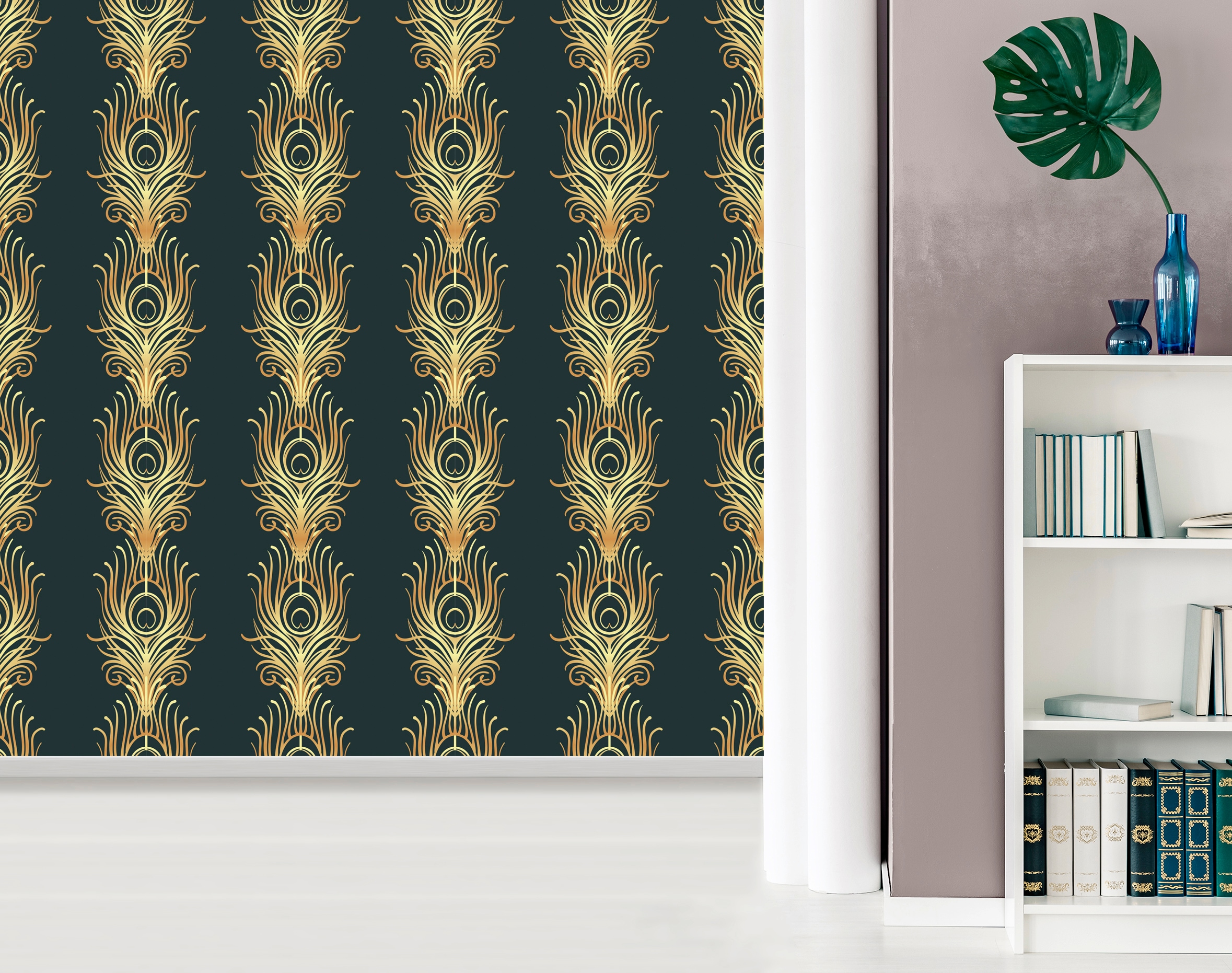 queence Vinyltapete »Emilija« Barock | Kunst | bedruckt glatt 90x250cm, selbstklebend, kinderleichte Anbringung, , Sticker