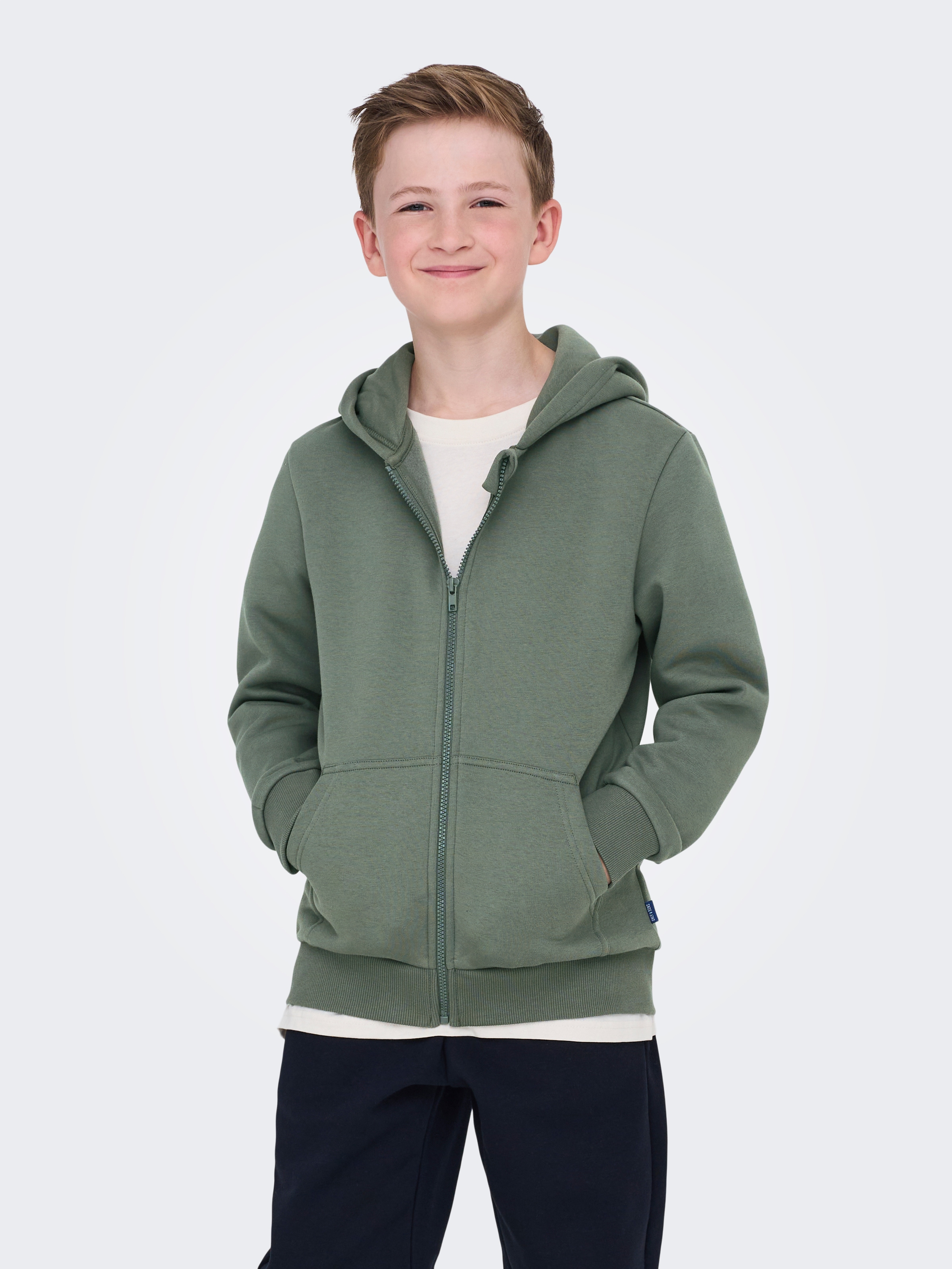 ONLY & SONS junior Kapuzensweatjacke »OSJCERES ZIP THR. HOODIE SWT NOOS« Baumwollmischung, regular fit
