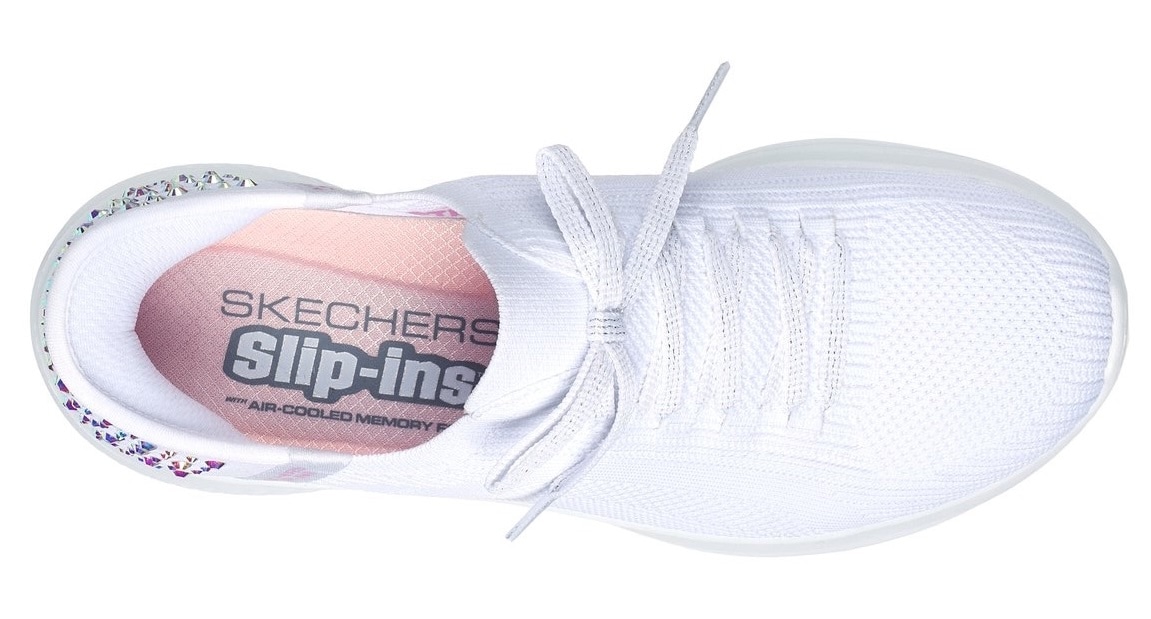 Skechers Slip-On Sneaker »ULTRA FLEX 3.0-SHINING GLITZ«, Komfortschuh, Slipper, Sneaker mit coolen Glitzer-Nieten