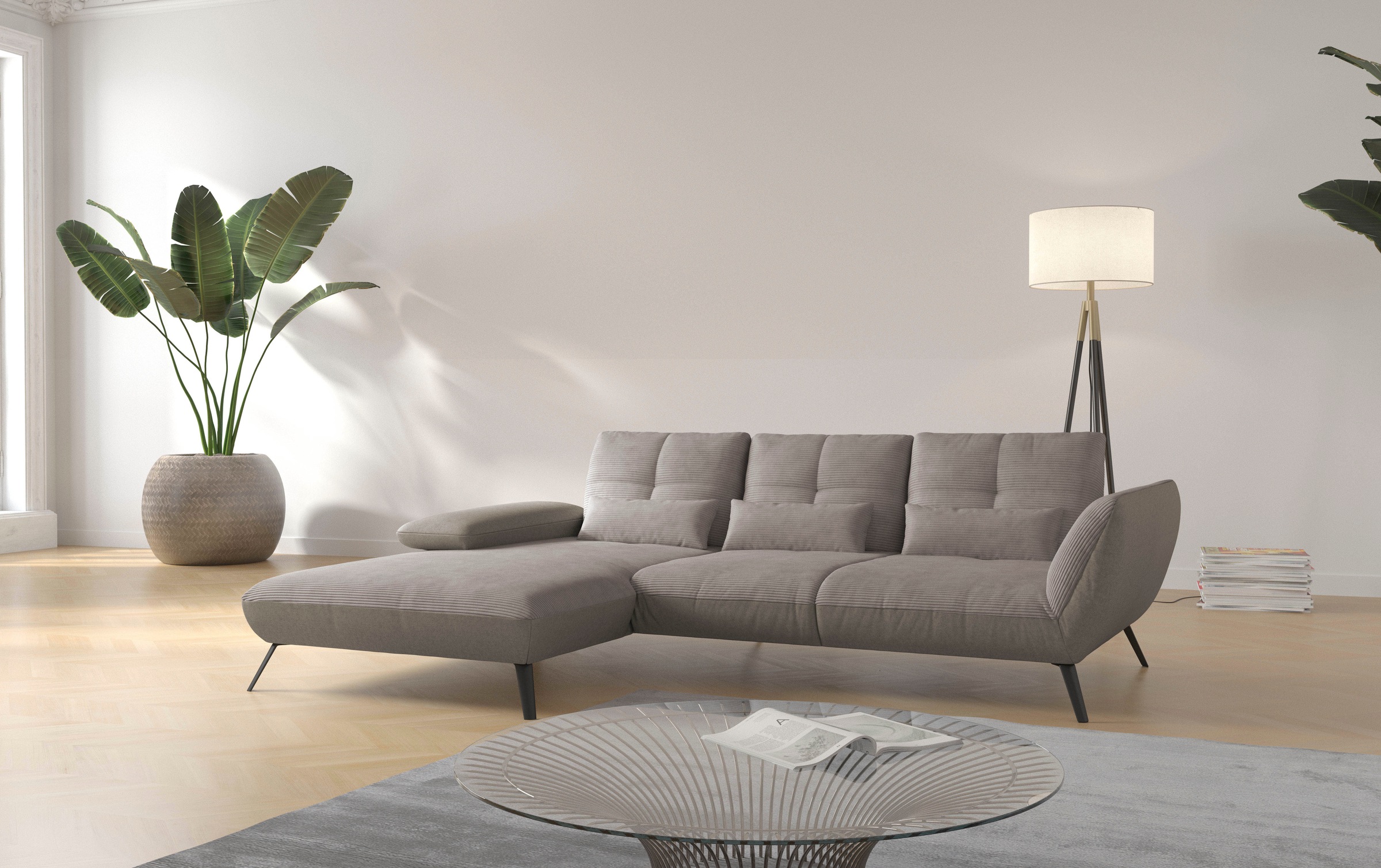 Places of Style Ecksofa »Mikado L-Form«, inkl. Sitztiefenverstellung und Armteilverstellung