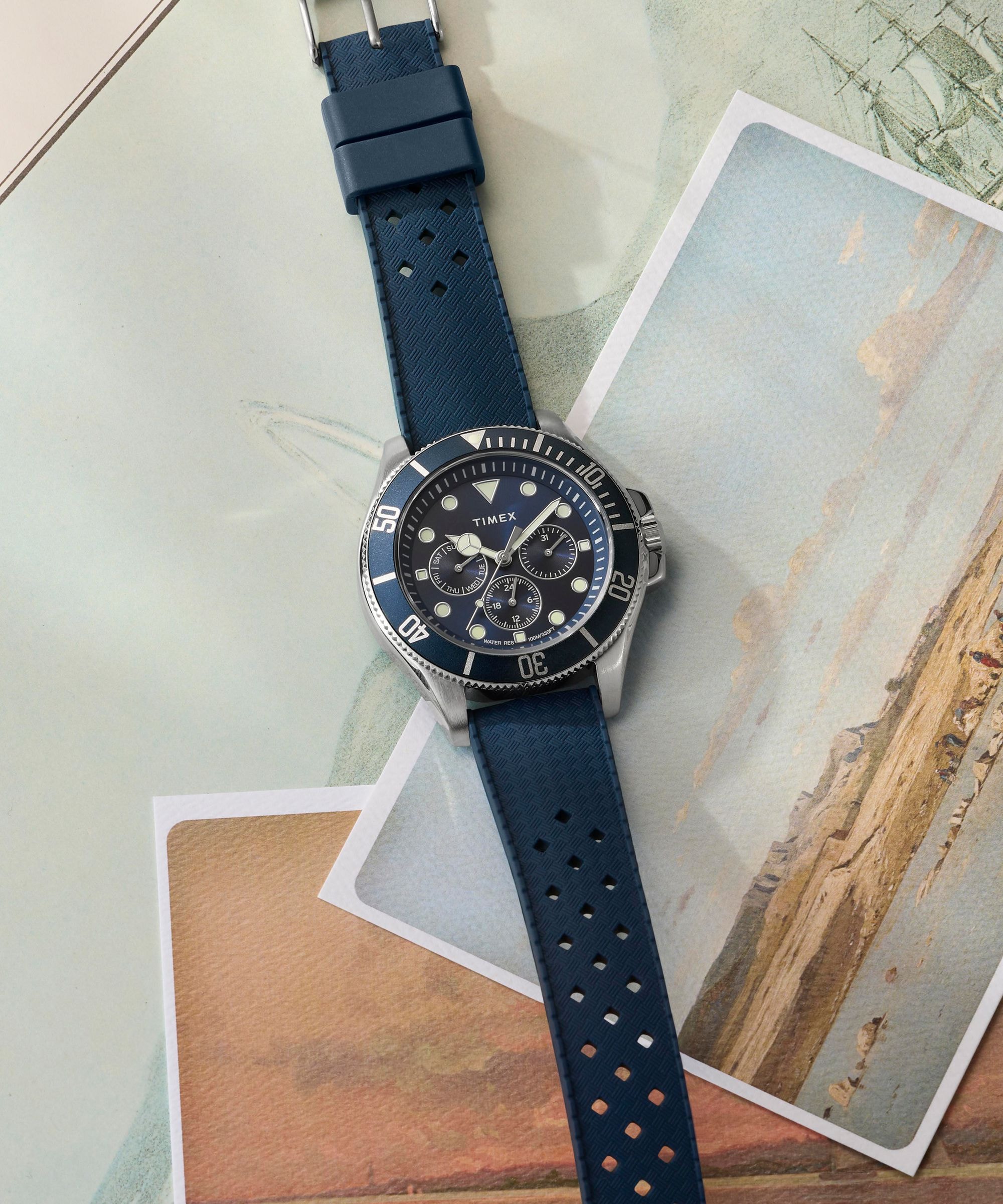 Timex Quarzuhr »Harborside Coast Multifunction« Armbanduhr, Herrenuhr, analog, Wochentag, Tag, Beleuchtung