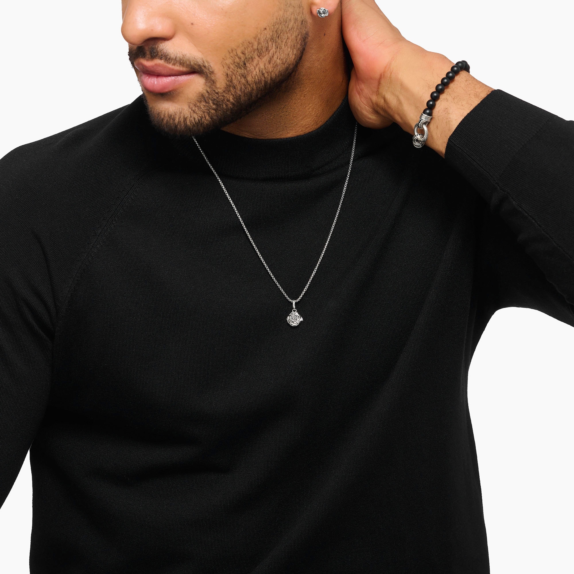 THOMAS SABO Kettenanhänger »Anhänger Midnight Rose, PE982-637-21«
