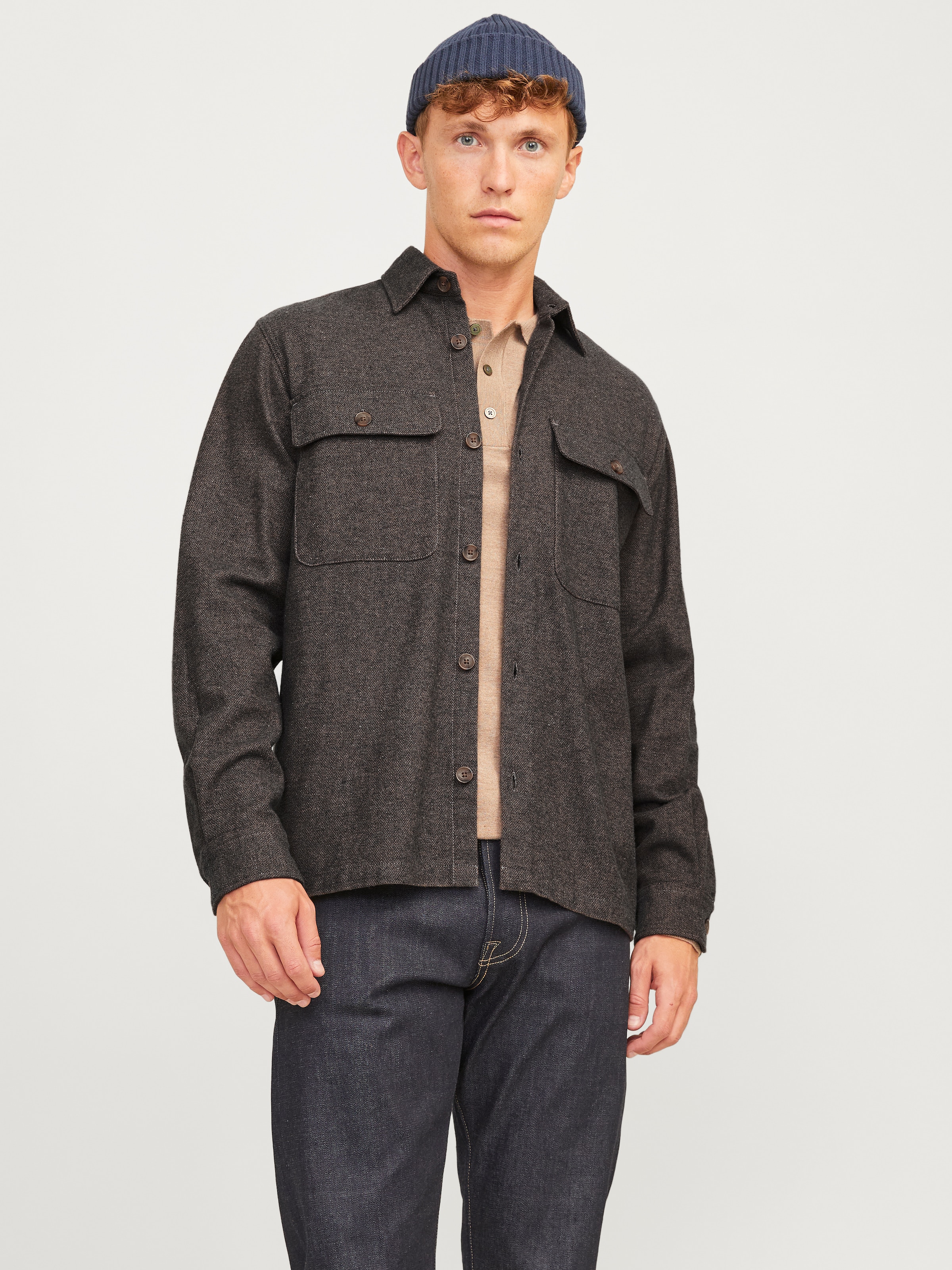 Langarmhemd »JPRRAYMOND MELANGE SOLID LS OVERSHIRT SN«