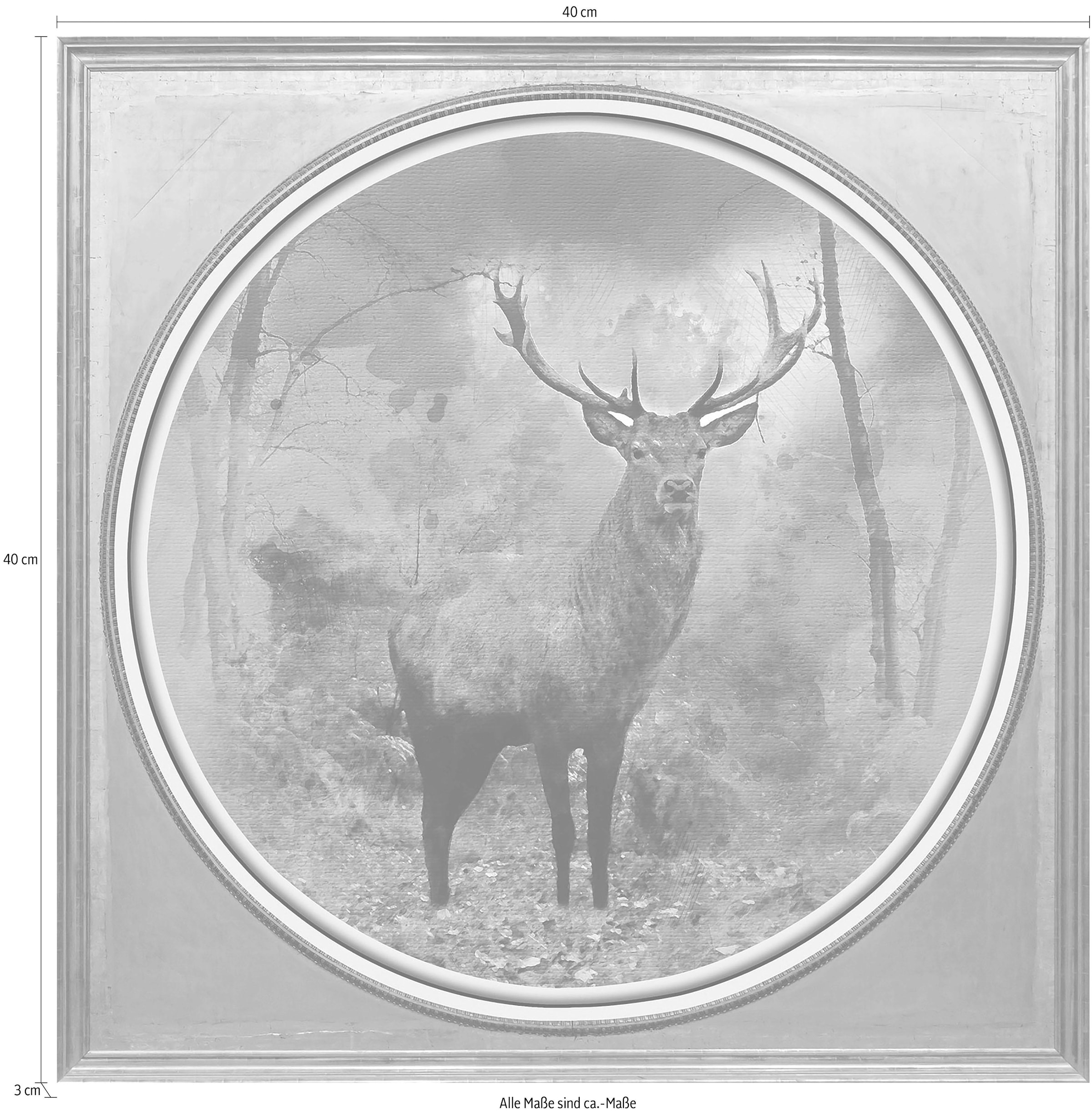 queence Acrylglasbild »Hirsch«, Kunst-Gemälde-Tiere-Hirsch-Hirsche-Hirschbilder-Wildtiere-Wald-Waldbilder, Fine Art-Print in Galeriequalität