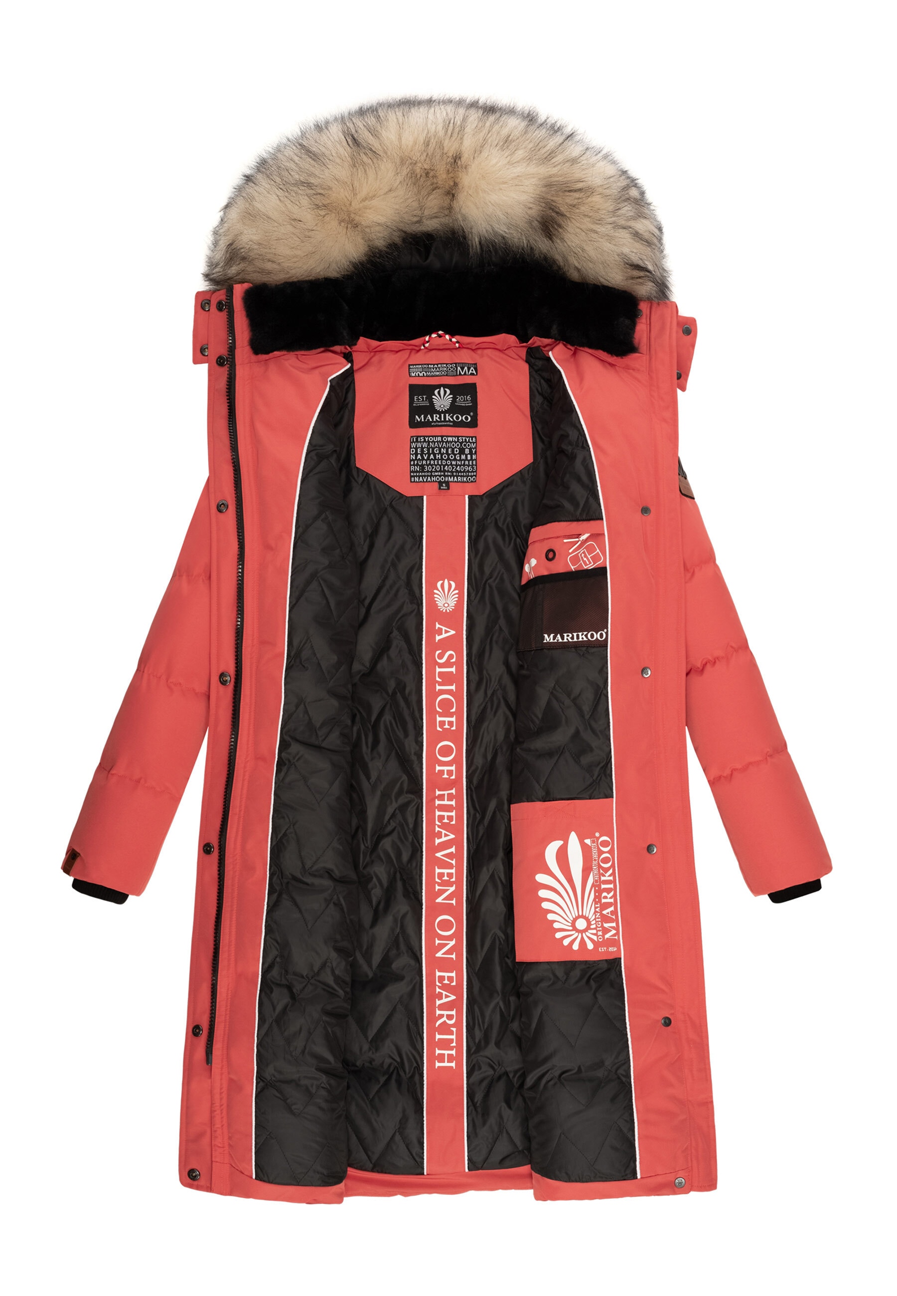Marikoo Winterjacke »Marikoo Schneesternchen Damen Winter Steppjacke B890«
