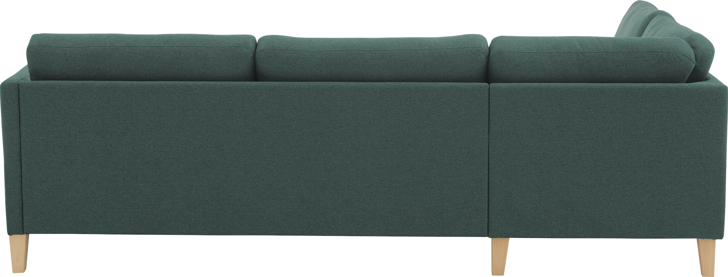 ATLANTIC home collection Ecksofa »Mailo L-Form« mit Seitentaschen und Ottomane, mit Massivholzfüßen