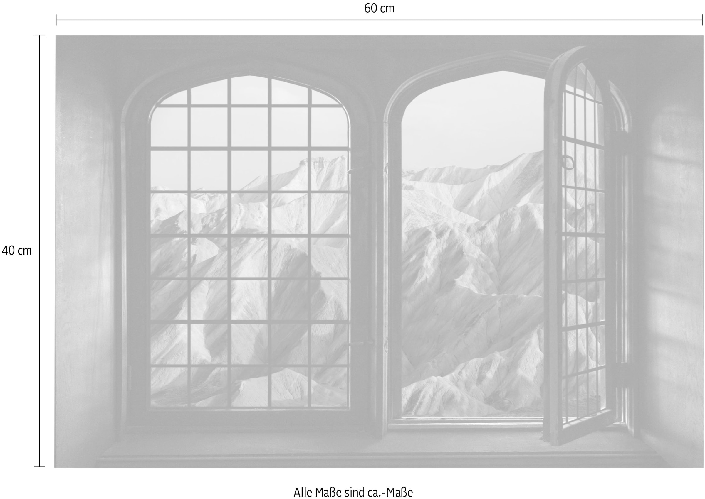 queence Wandsticker »Berge«, Wandsticker, Wandbild, selbstklebend, 3D, Fenster
