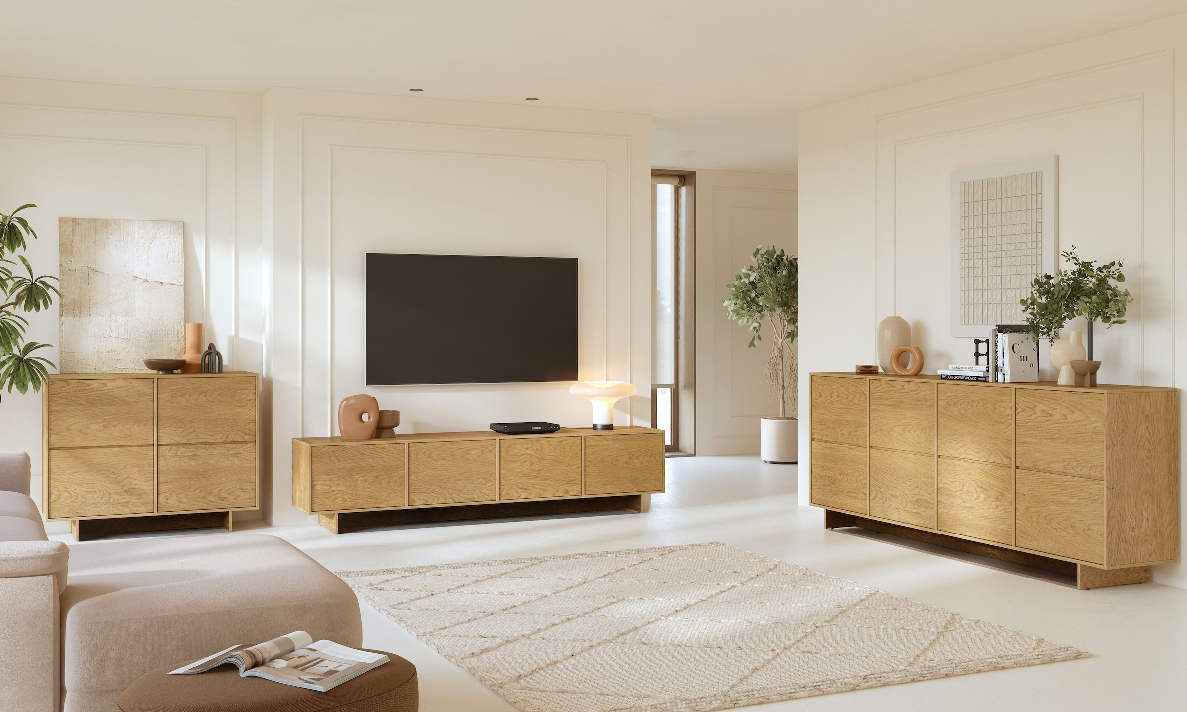 OTTO home Sideboard »Tatami, Stilvolle, moderne grifflose Kommode 2 Türen, Breite 111cm« Anrichte mit viel Stauraum, Böden verstellbar, push-to-open-Funktion